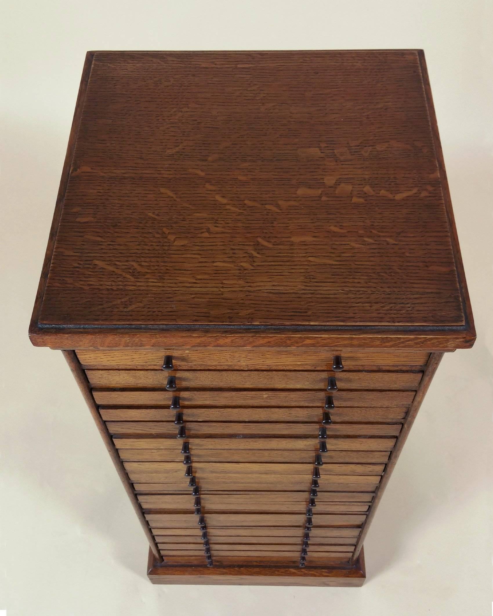 Edwardian English Oak Collectors Chest 3