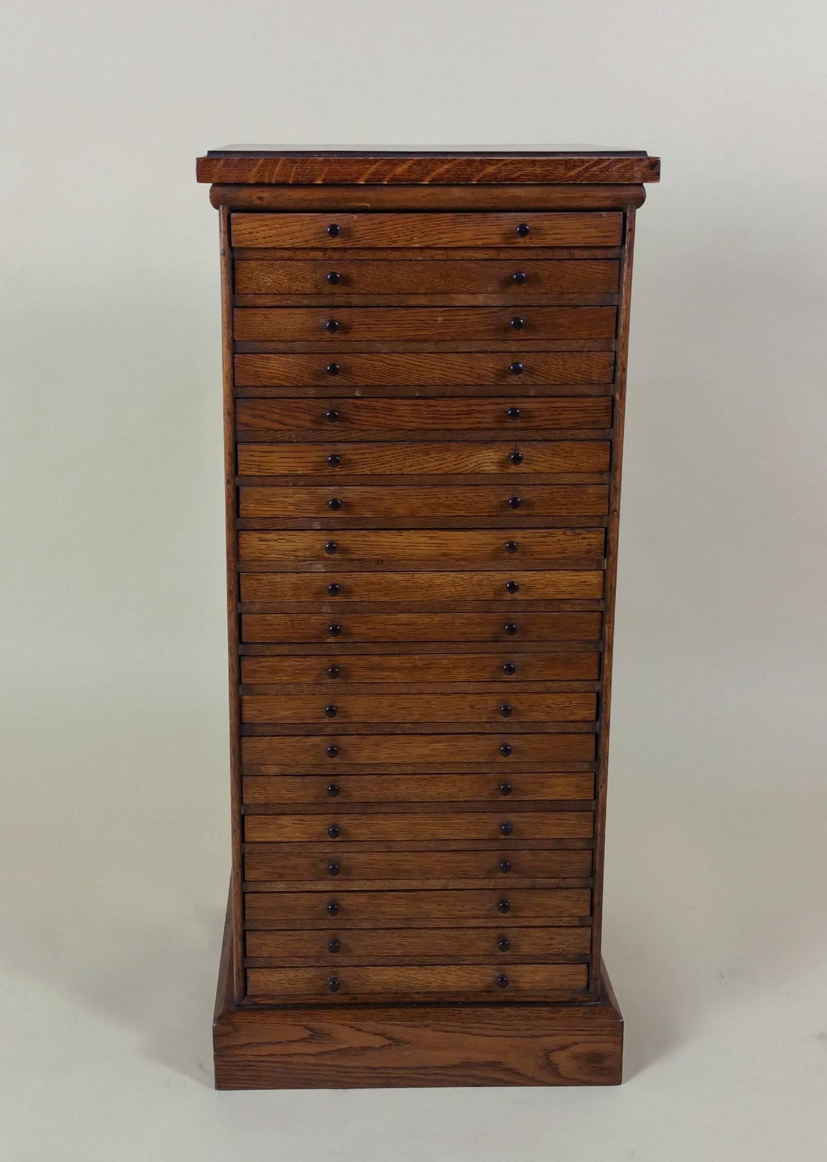 Edwardian English Oak Collectors Chest 6