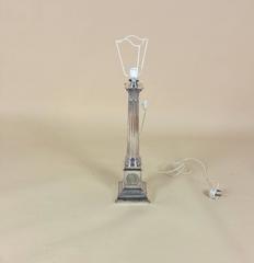 Late 19th Century Silver Plated Corinthian Column Table Lamp
