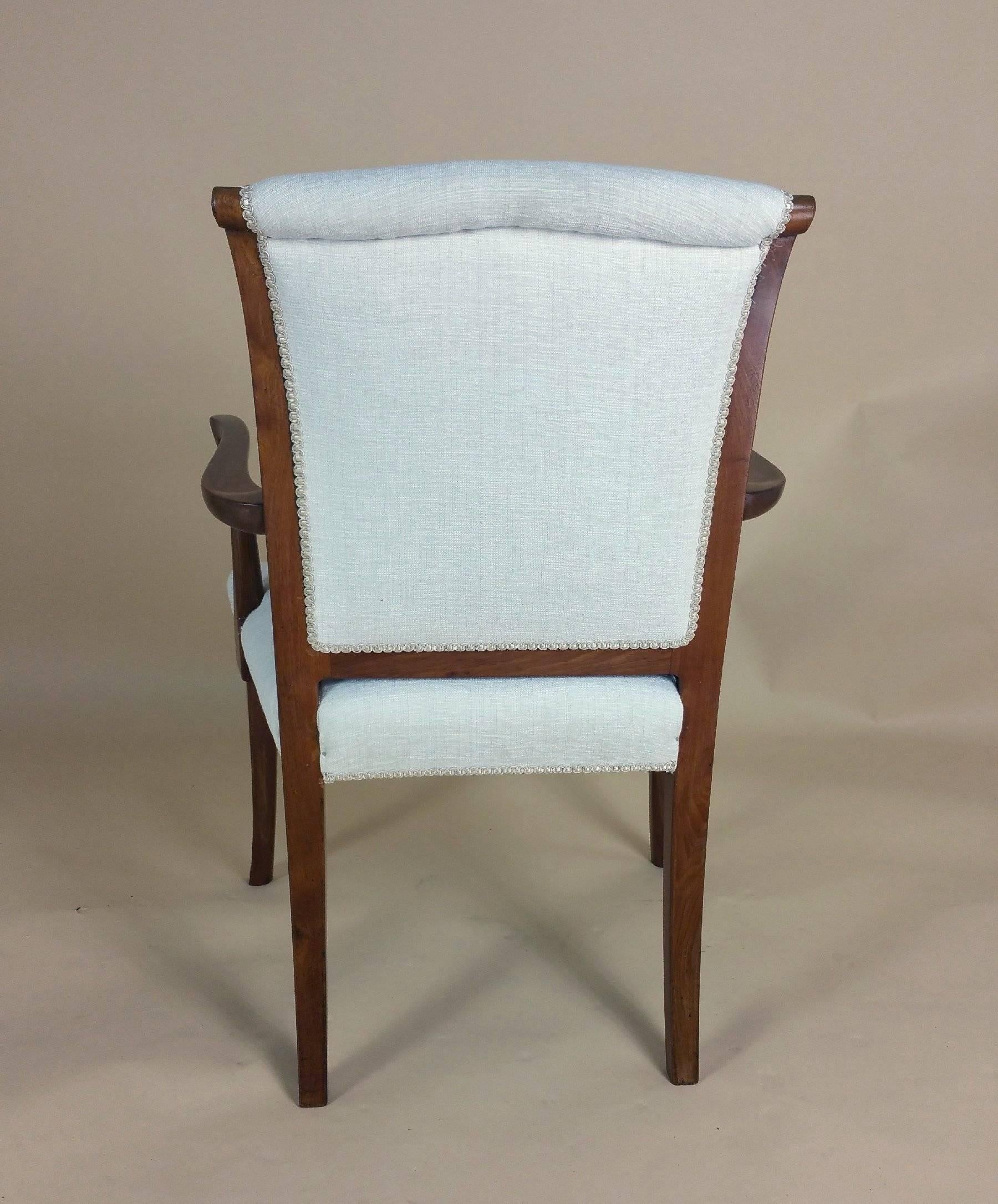 Set of Six Early 20th Century Teak Elbow Chairs 4