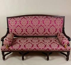 Victorian Carved Walnut Framed Upholstered Couch