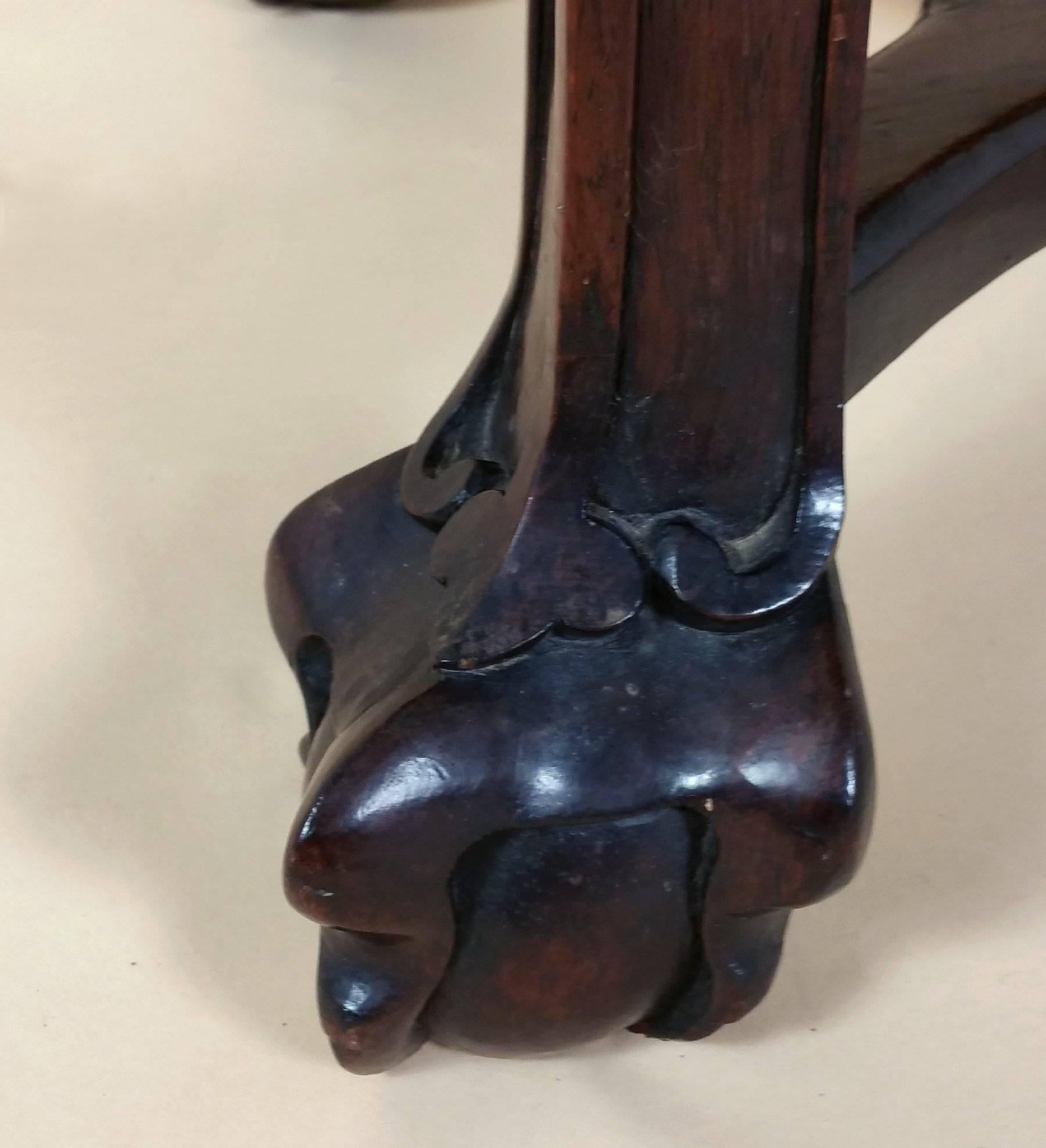 Chinese 19th Century Carved Hardwood Stand 2