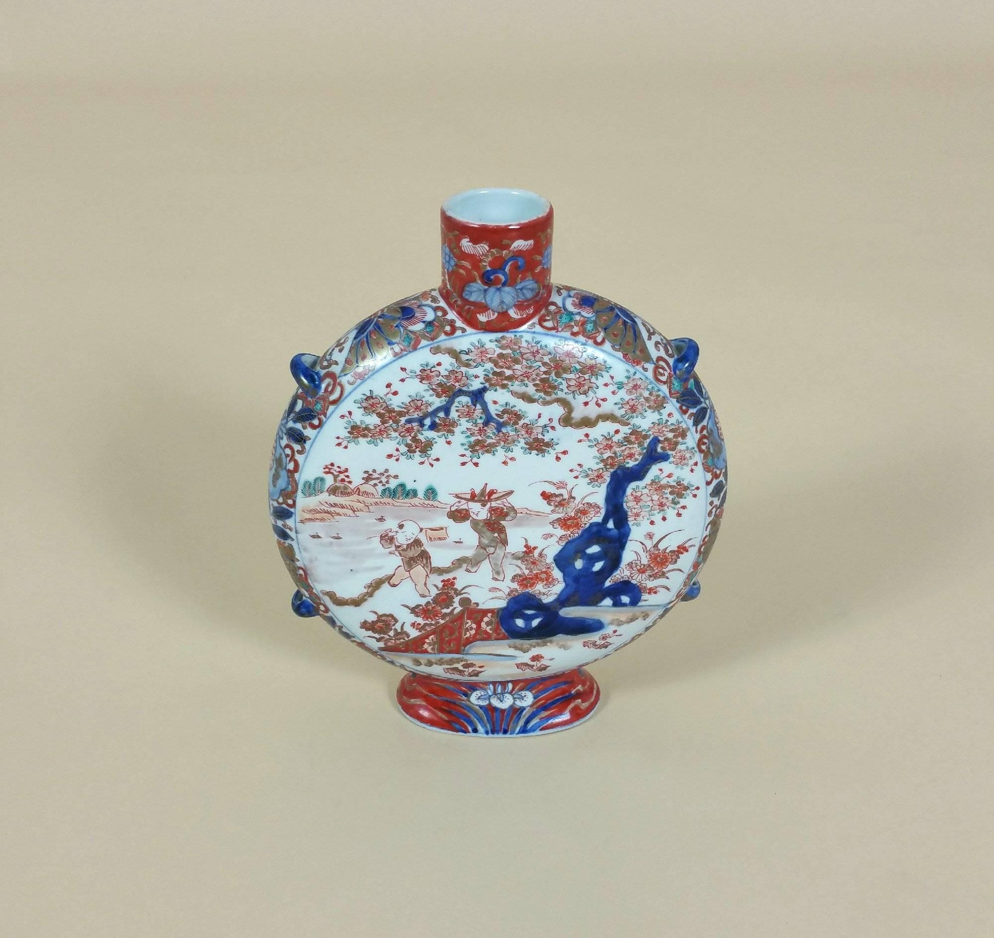 Japanese Koransha Pottery Moon Flask 3