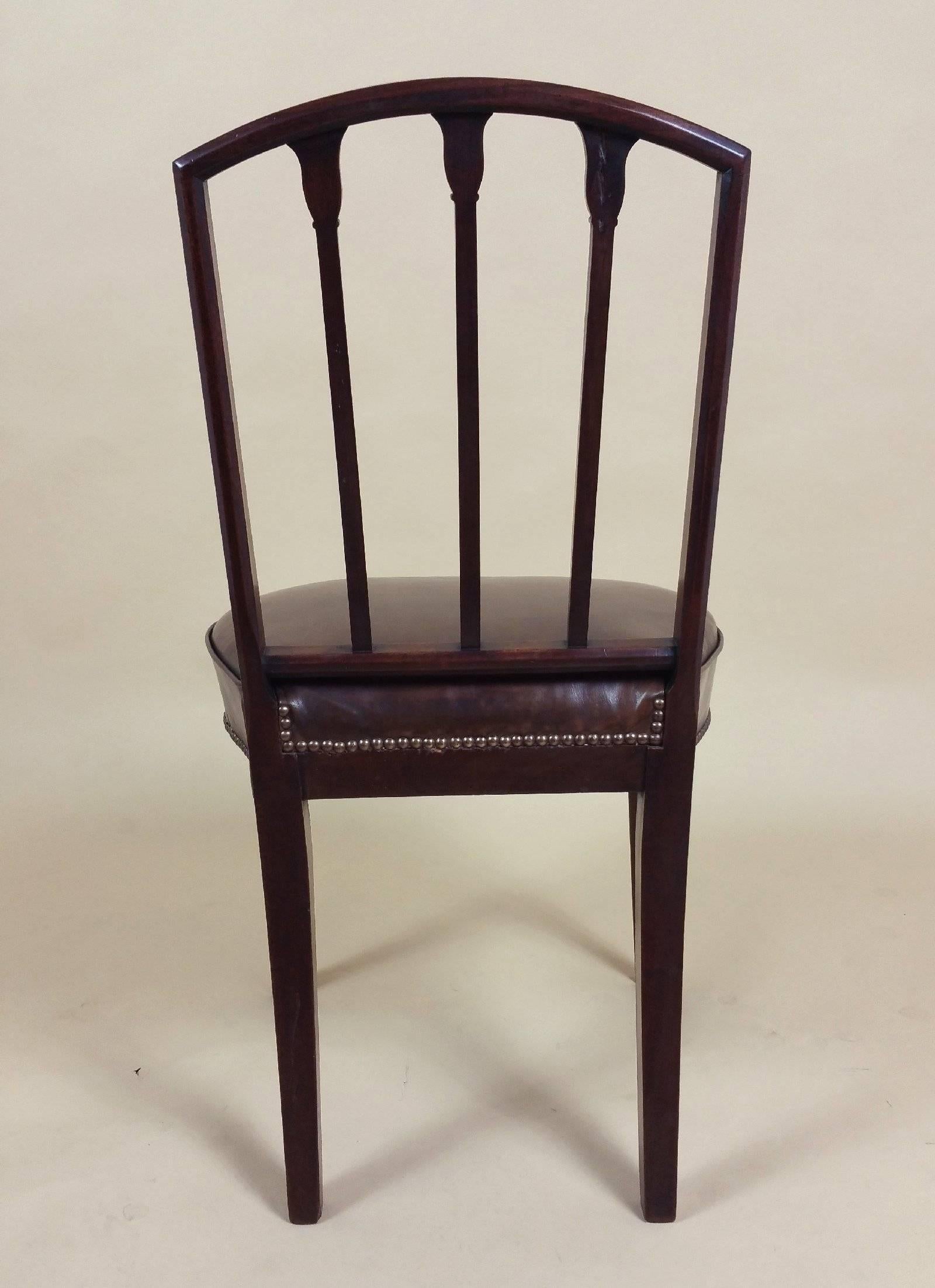 Rare Set of Ten English Mahogany 18th Century Sheraton Dining Chairs 3