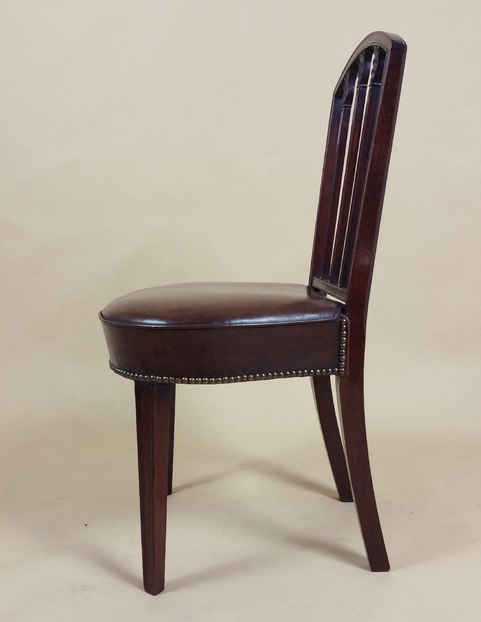 Rare Set of Ten English Mahogany 18th Century Sheraton Dining Chairs 4