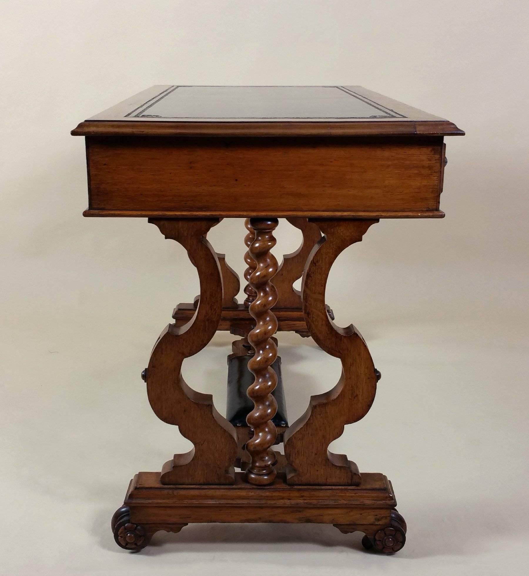 Mid 19th Century Oak Three-Drawer Writing Table 3