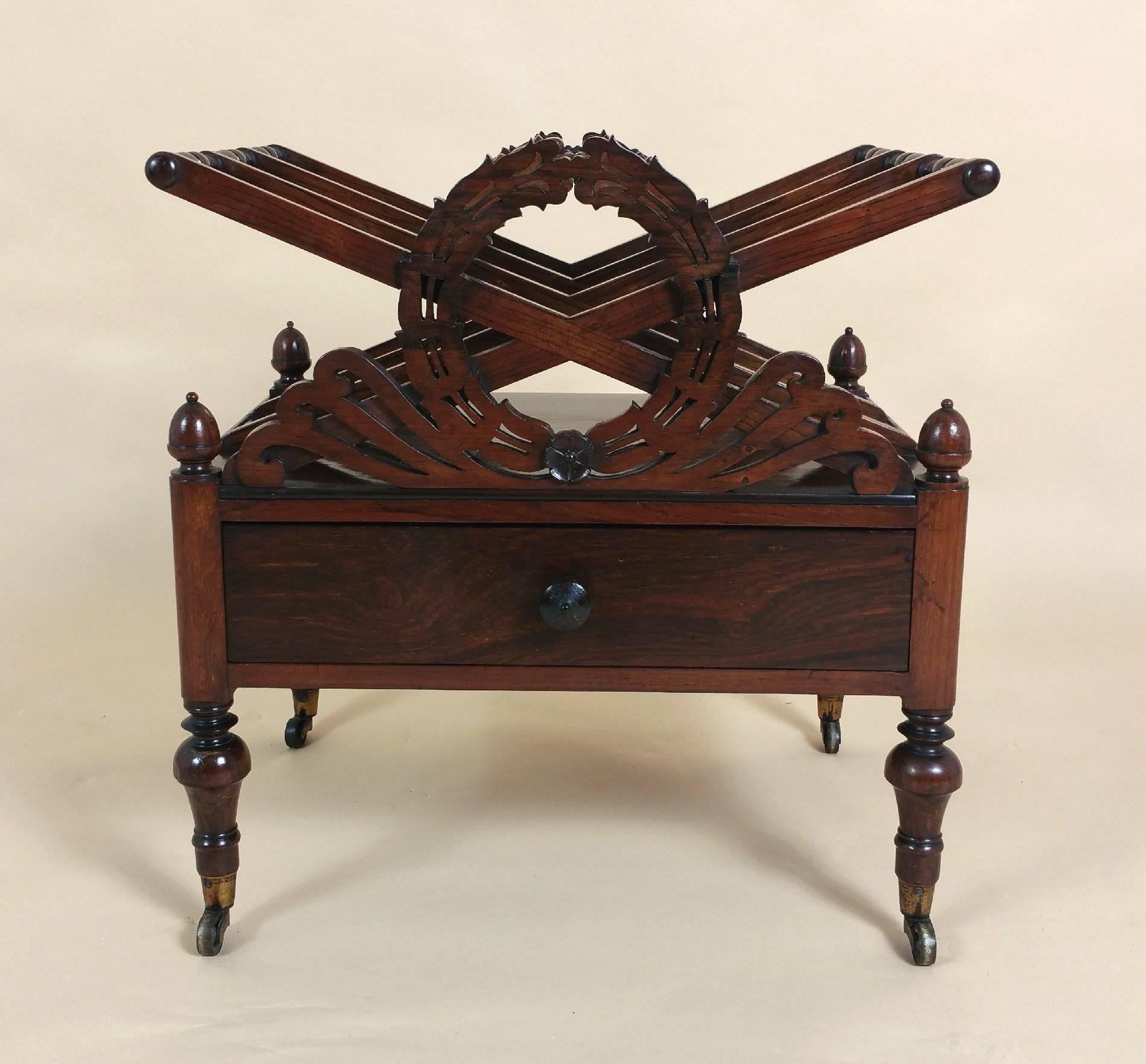 English Regency Rosewood Canterbury Attributed to Gillows For Sale