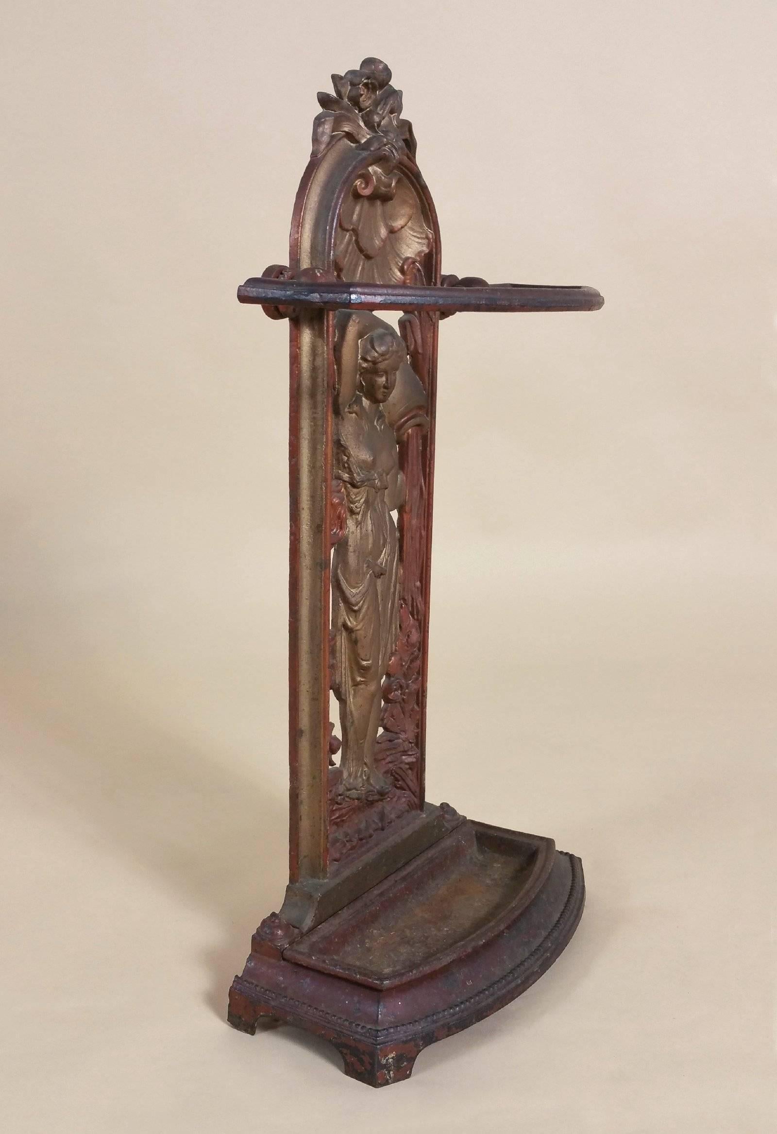 19th Century Victorian Stick Stand of Art Nouveau Maiden