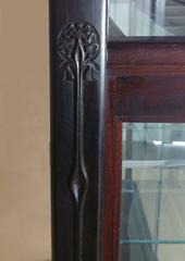 Scottish Carved and Pierced Solid Rosewood and Teak Display Cabinet
