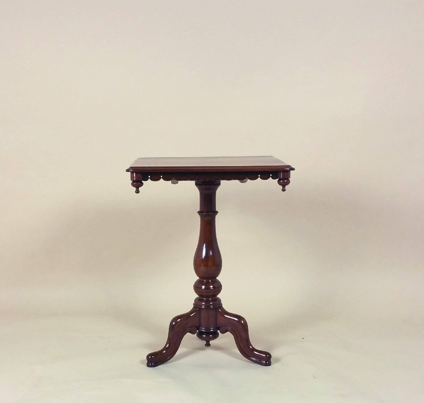 19th Century Victorian Mahogany Tilt-Top Chess Table on a Tripod Support