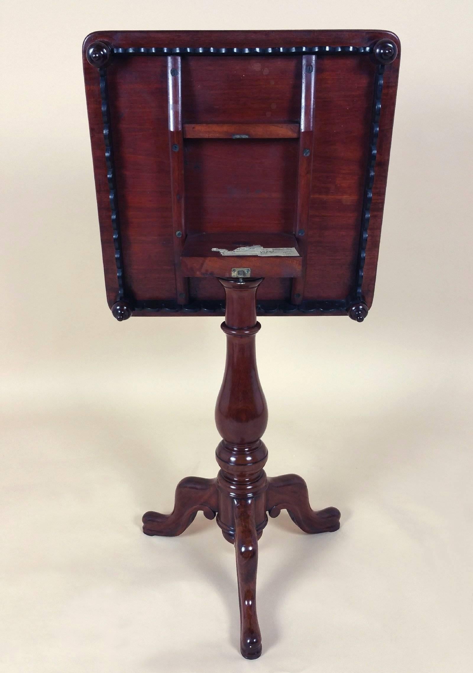 Victorian Mahogany Tilt-Top Chess Table on a Tripod Support 4