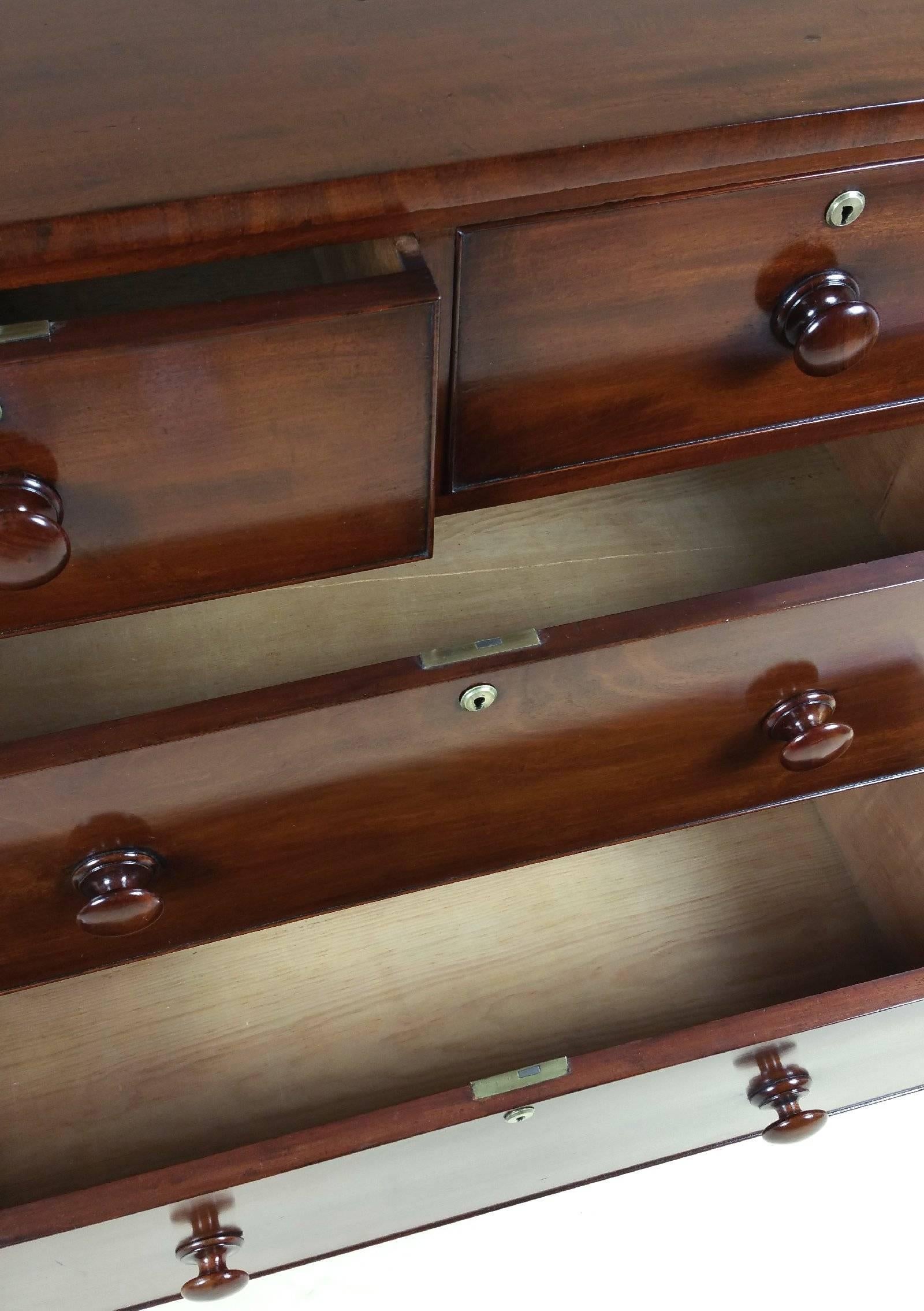 English Early Victorian Small Mahogany Chest of Drawers