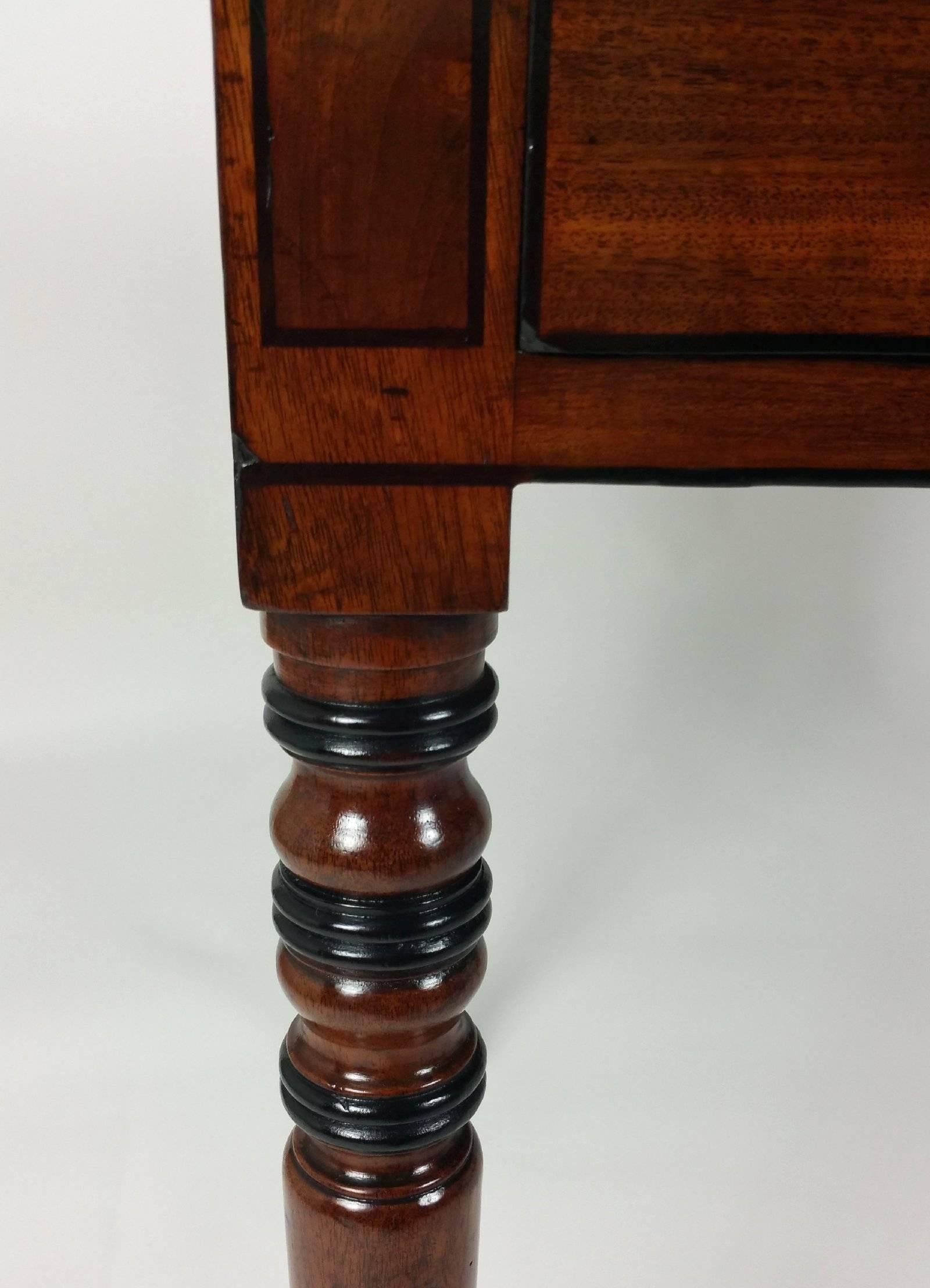 19th Century Regency Mahogany Kneehole Side Table For Sale