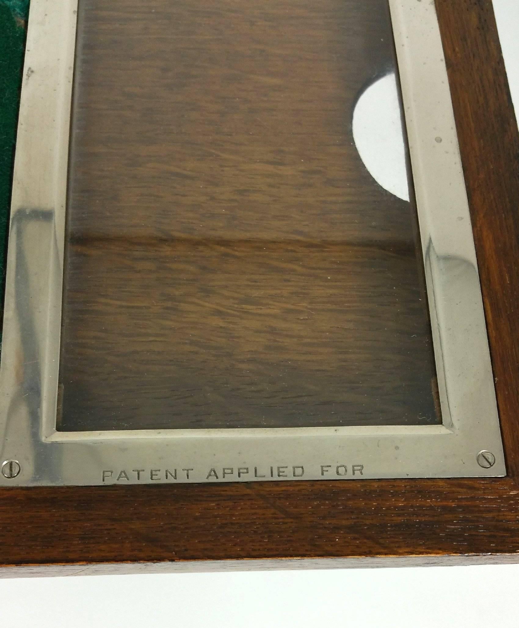 20th Century Edwardian Oak and Chrome Folding Games Table by Asprey