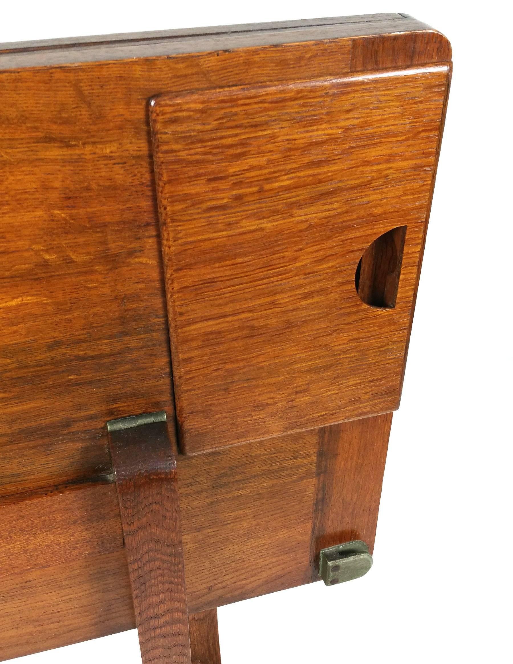 Glass Edwardian Oak and Chrome Folding Games Table by Asprey