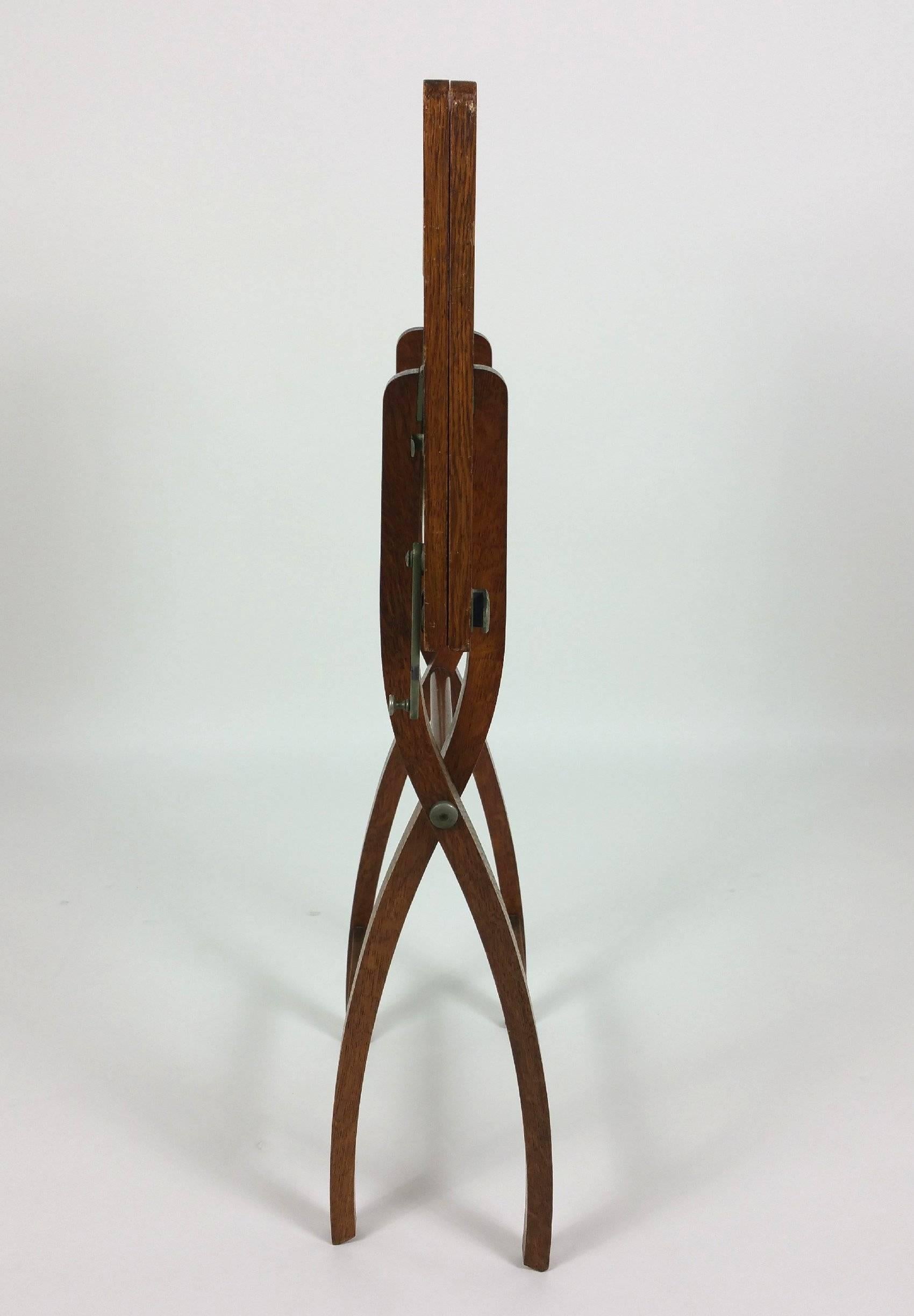 Edwardian Oak and Chrome Folding Games Table by Asprey 3