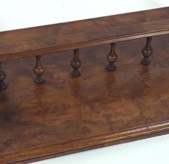 19th Century Figured Walnut Book Stand with Twin Brass Handles