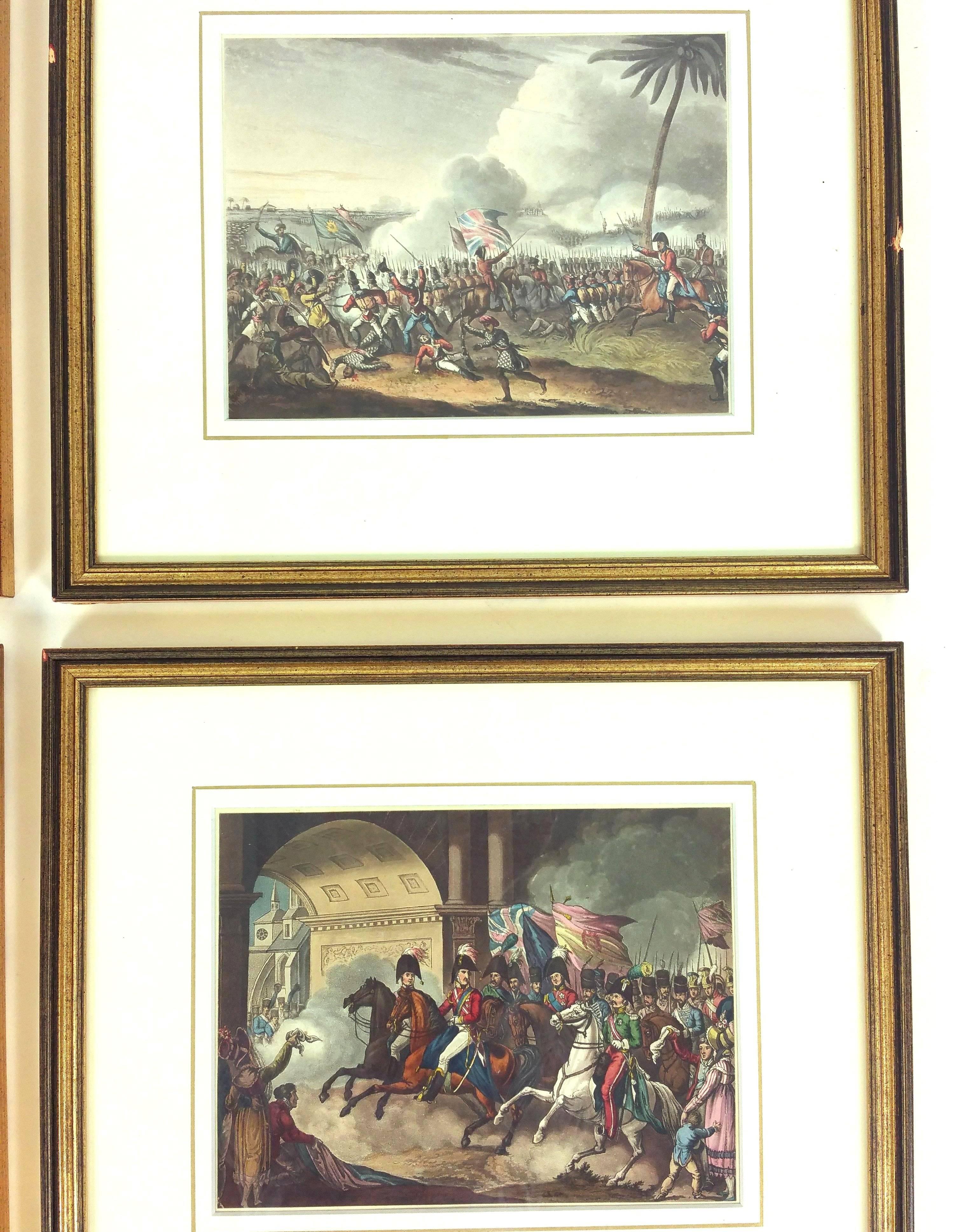 Hand-Painted Set of 15 Early 19th Century Hand Colored Military Prints