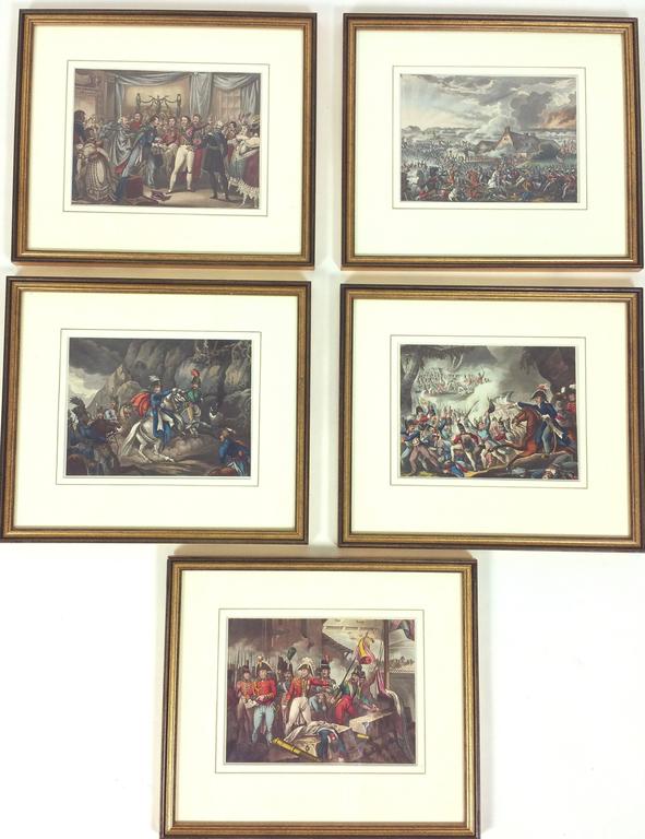 Set of 15 Early 19th Century Hand Colored Military Prints For Sale at