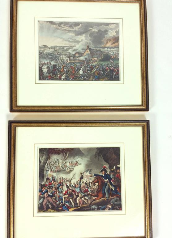 Set of 15 Early 19th Century Hand Colored Military Prints For Sale at