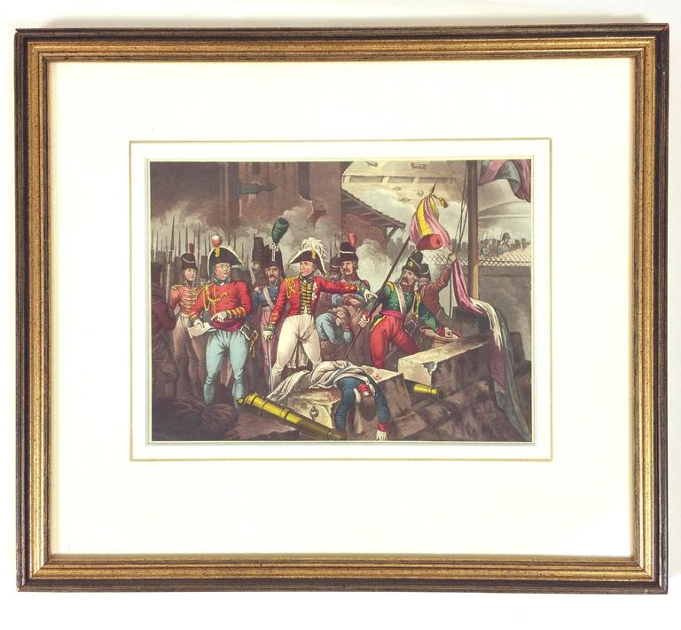 Set of 15 Early 19th Century Hand Colored Military Prints For Sale at