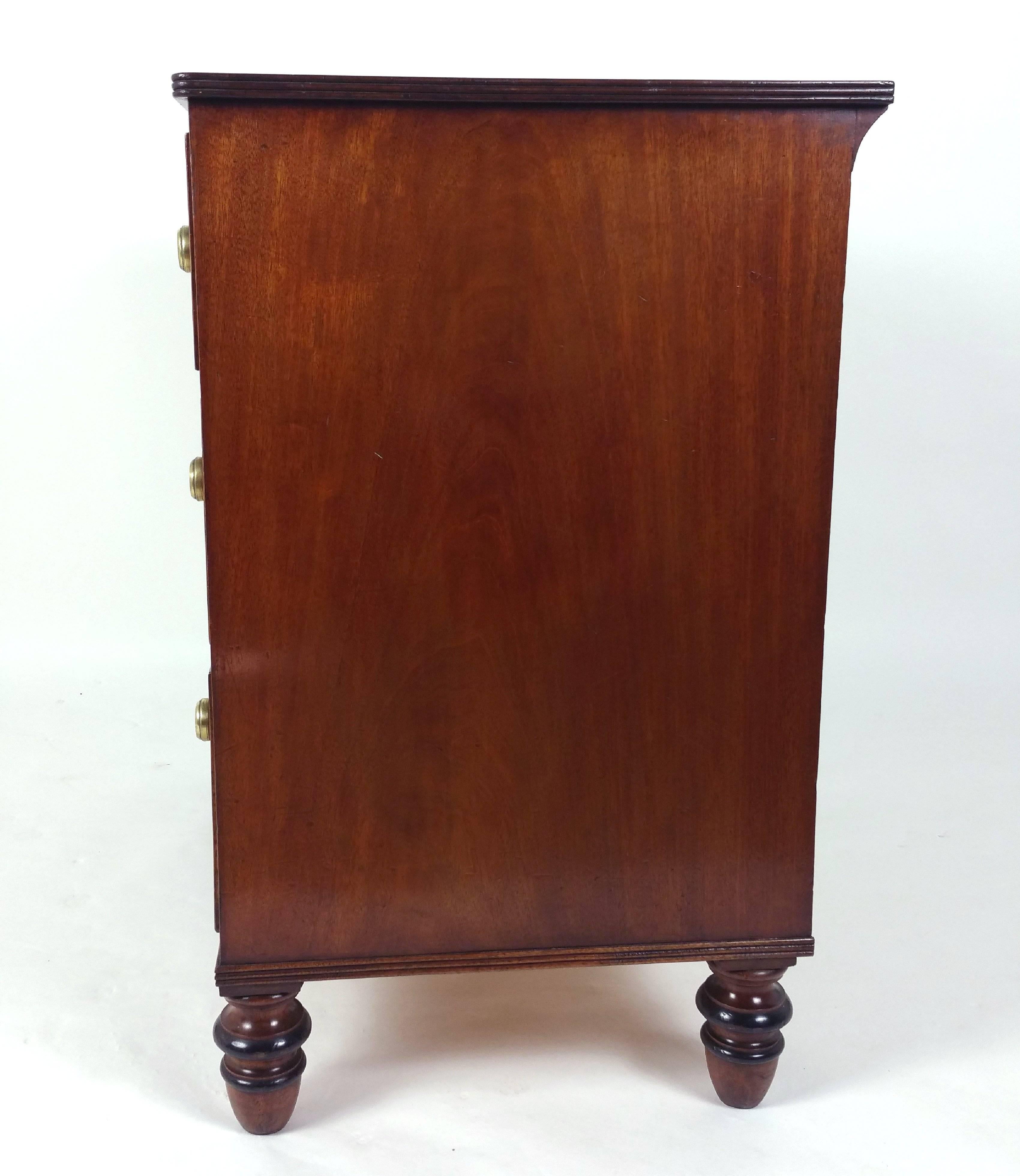 Regency Figured Mahogany Low Chest of Drawers 3