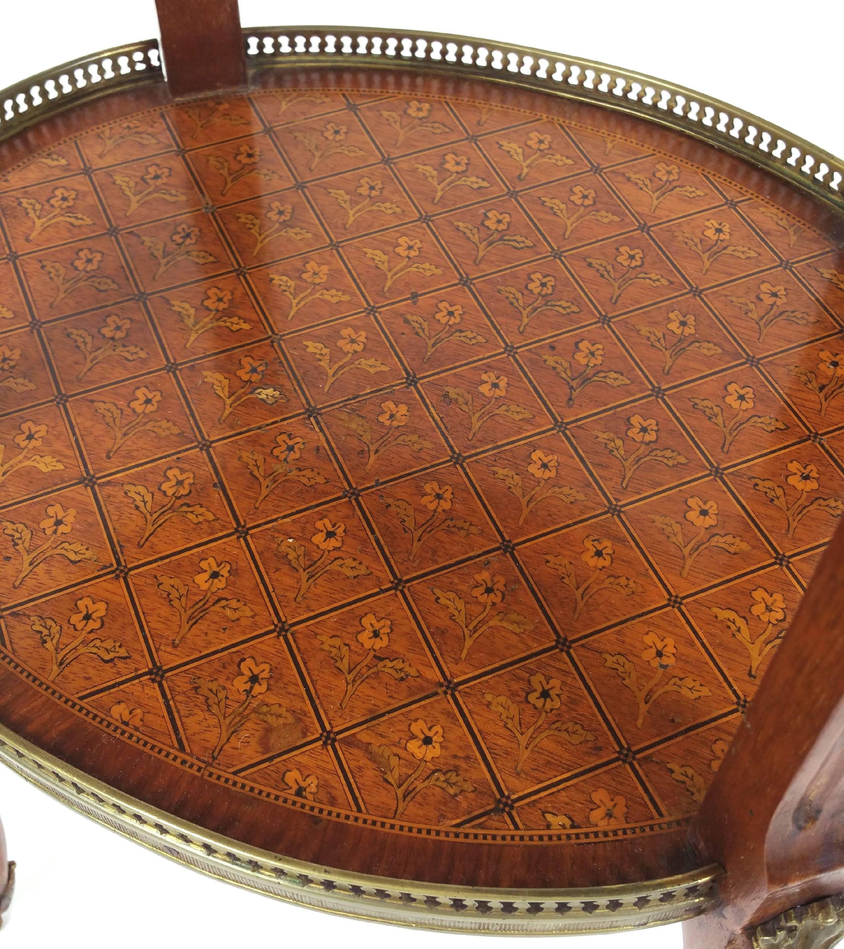 Pair of French Marquetry Inlaid Kingwood Three-Tier Étagères 2