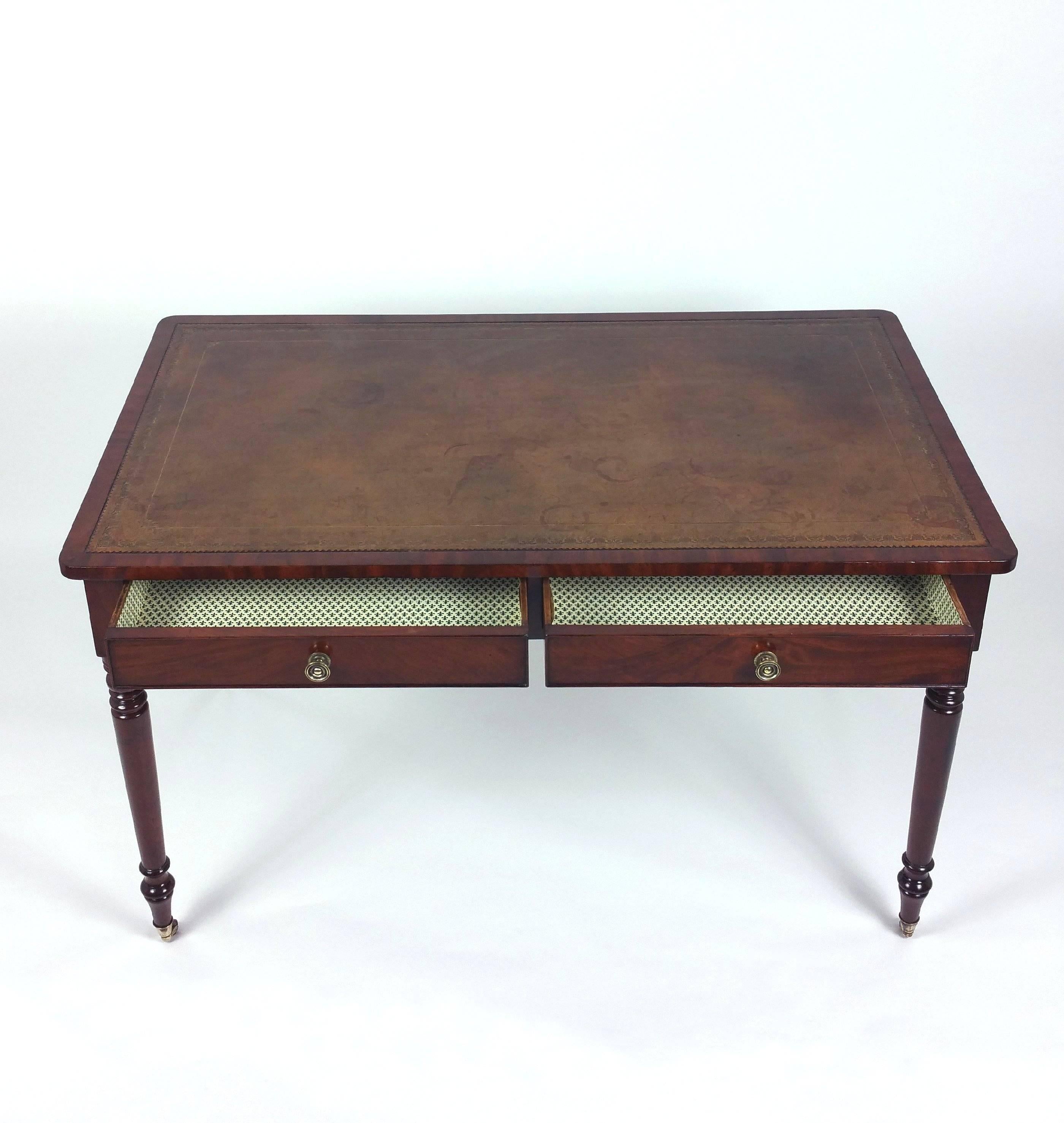 English Regency Mahogany Library Table