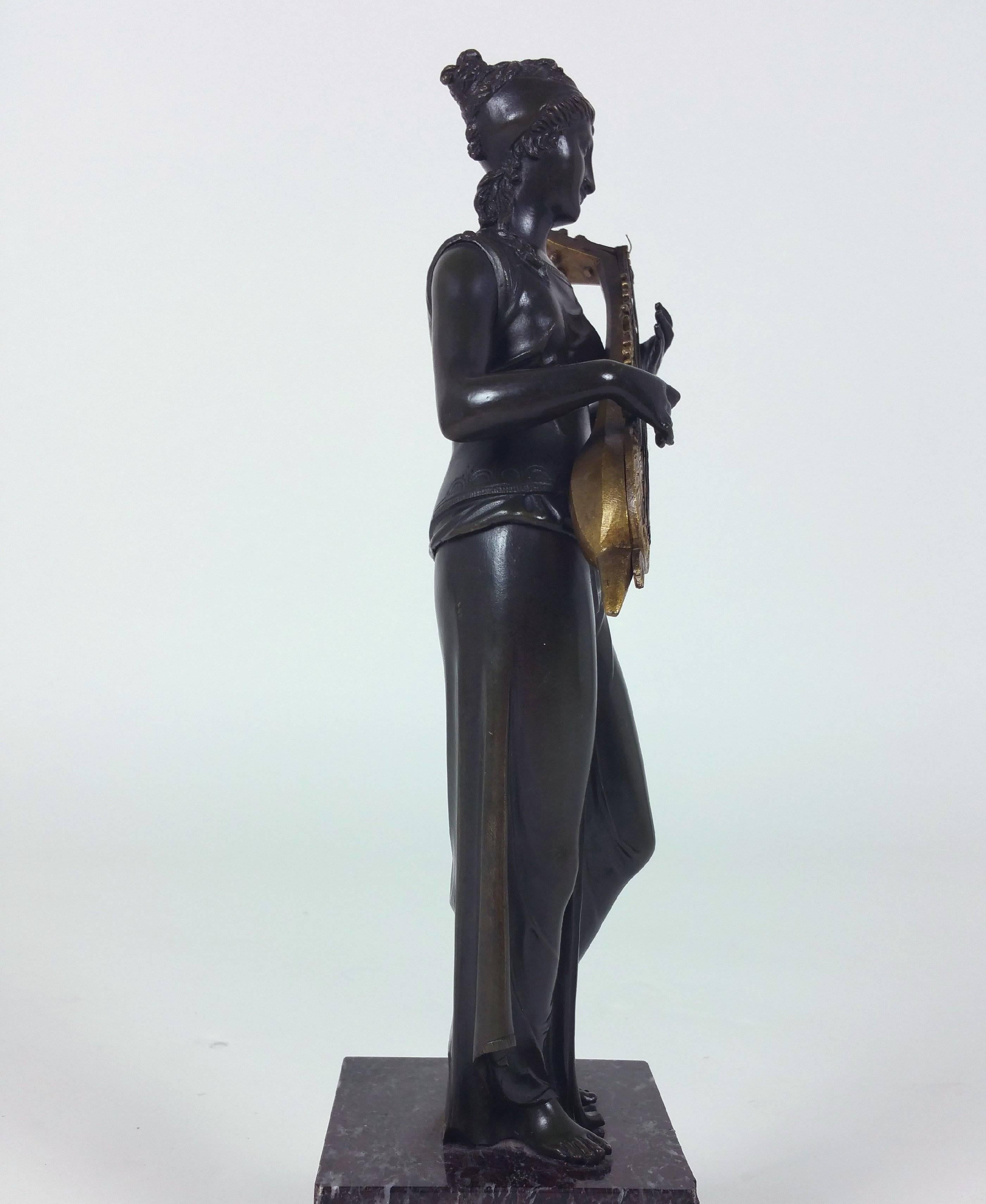 19th Century Italian Grand Tour Bronze and Gilt Bronze Female Figure 2