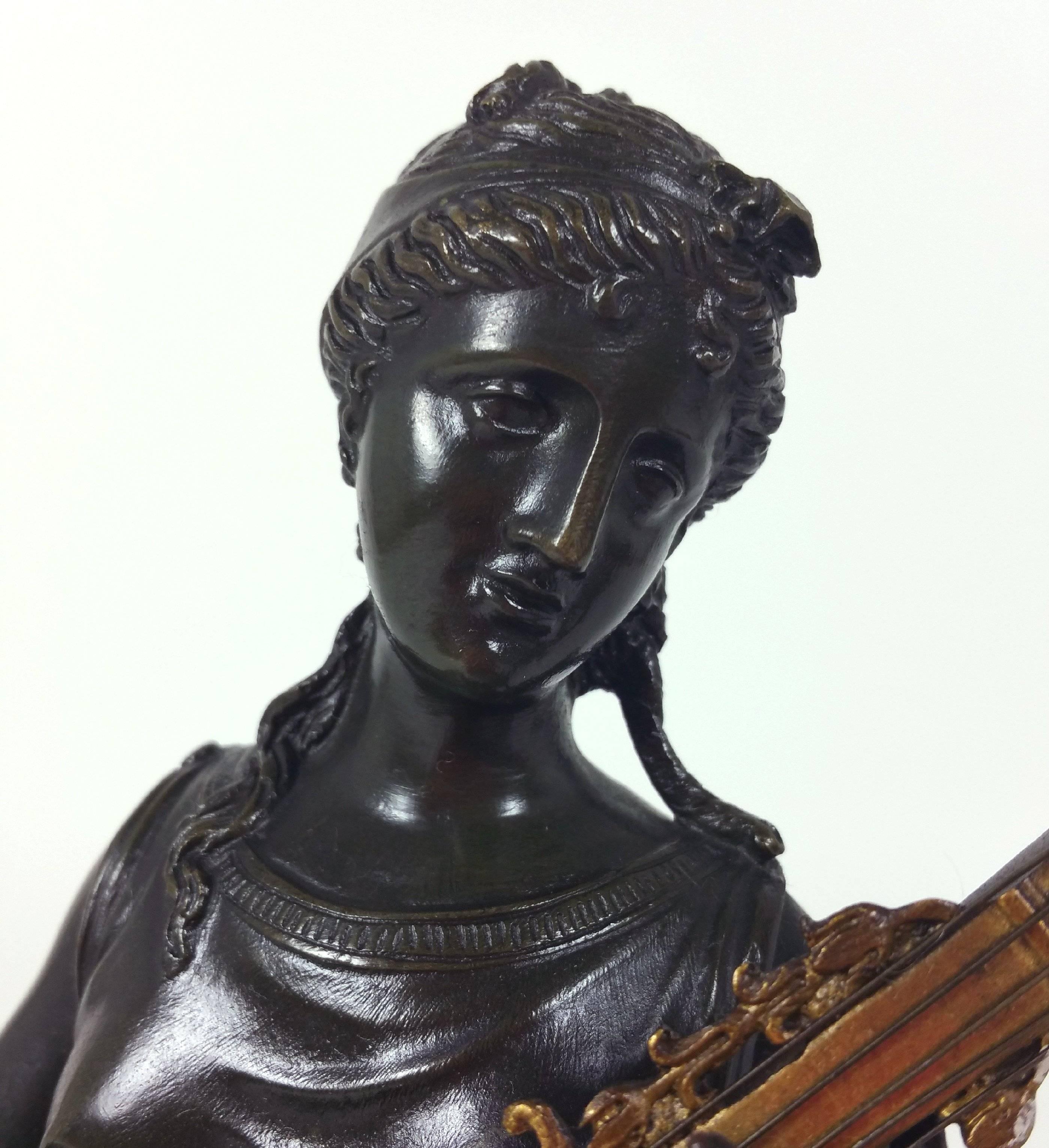 19th Century Italian Grand Tour Bronze and Gilt Bronze Female Figure 3