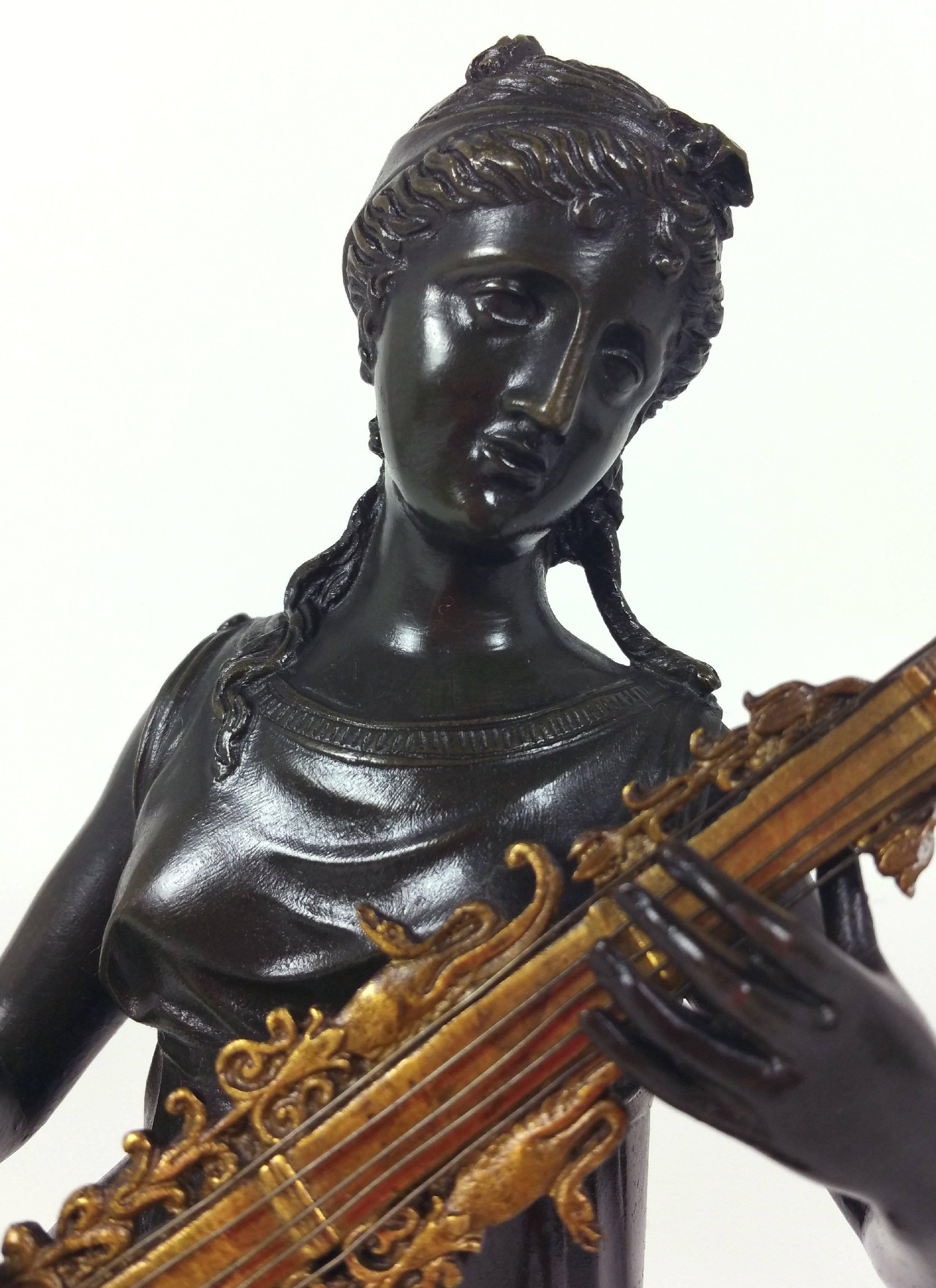 19th Century Italian Grand Tour Bronze and Gilt Bronze Female Figure 4
