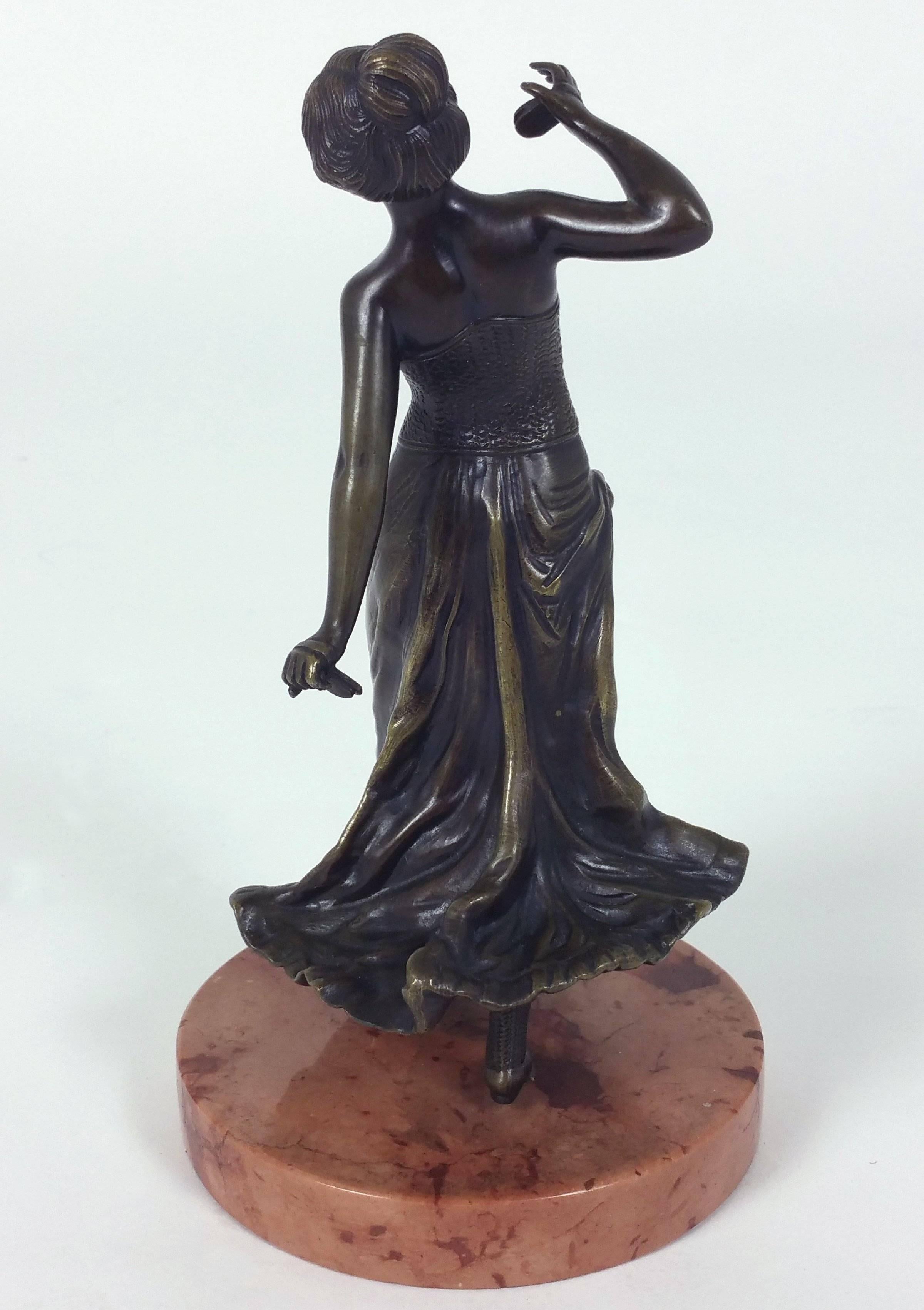 19th Century, Spanish Bronze Figure of a Flamenco Dancer In Good Condition For Sale In London, west Sussex