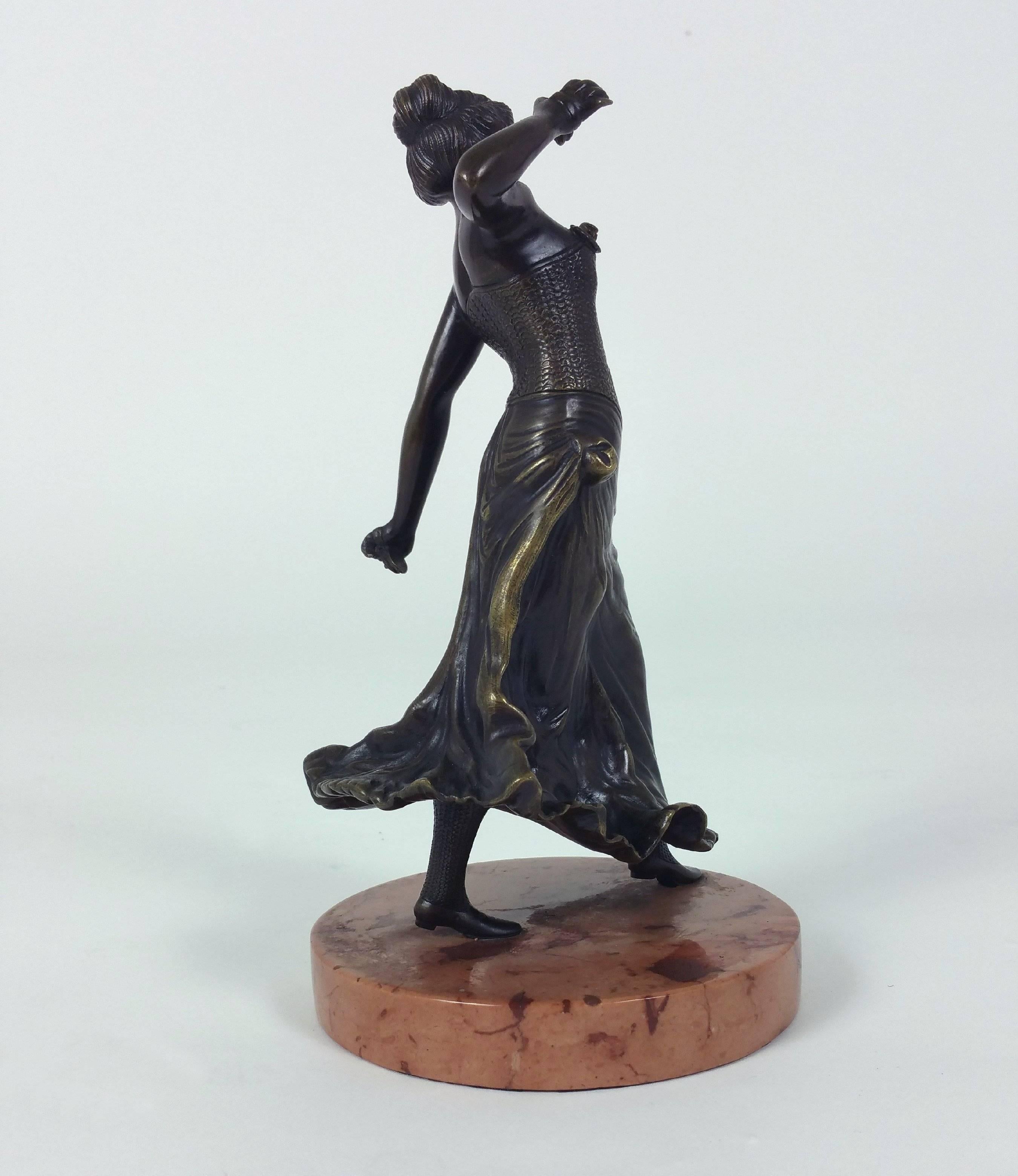 19th Century, Spanish Bronze Figure of a Flamenco Dancer For Sale 1