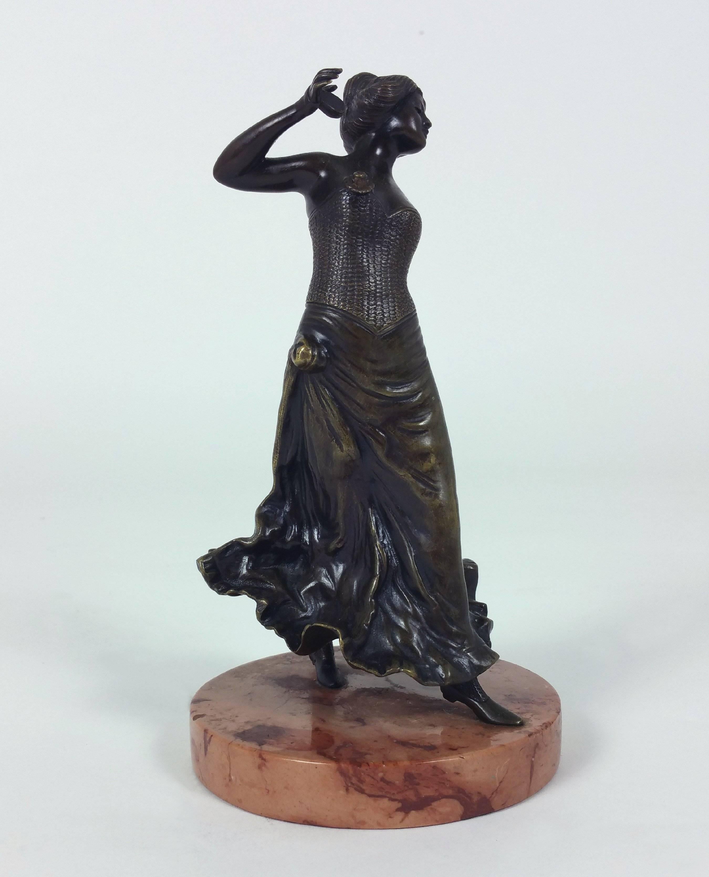 19th Century, Spanish Bronze Figure of a Flamenco Dancer For Sale 2
