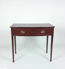 George III Mahogany Bow Fronted Two-Drawer Side Table