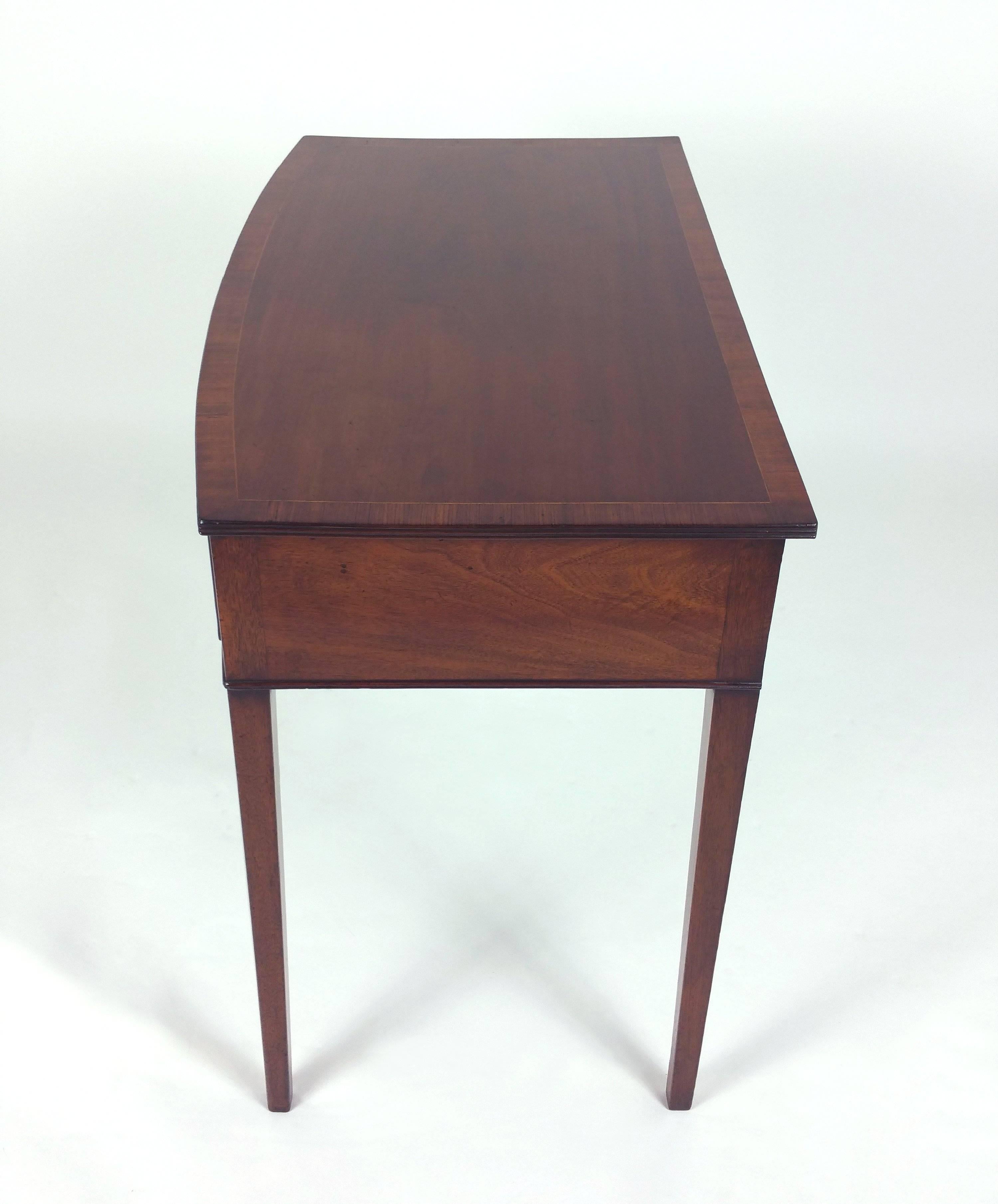 George III Mahogany Bow Fronted Two-Drawer Side Table 4