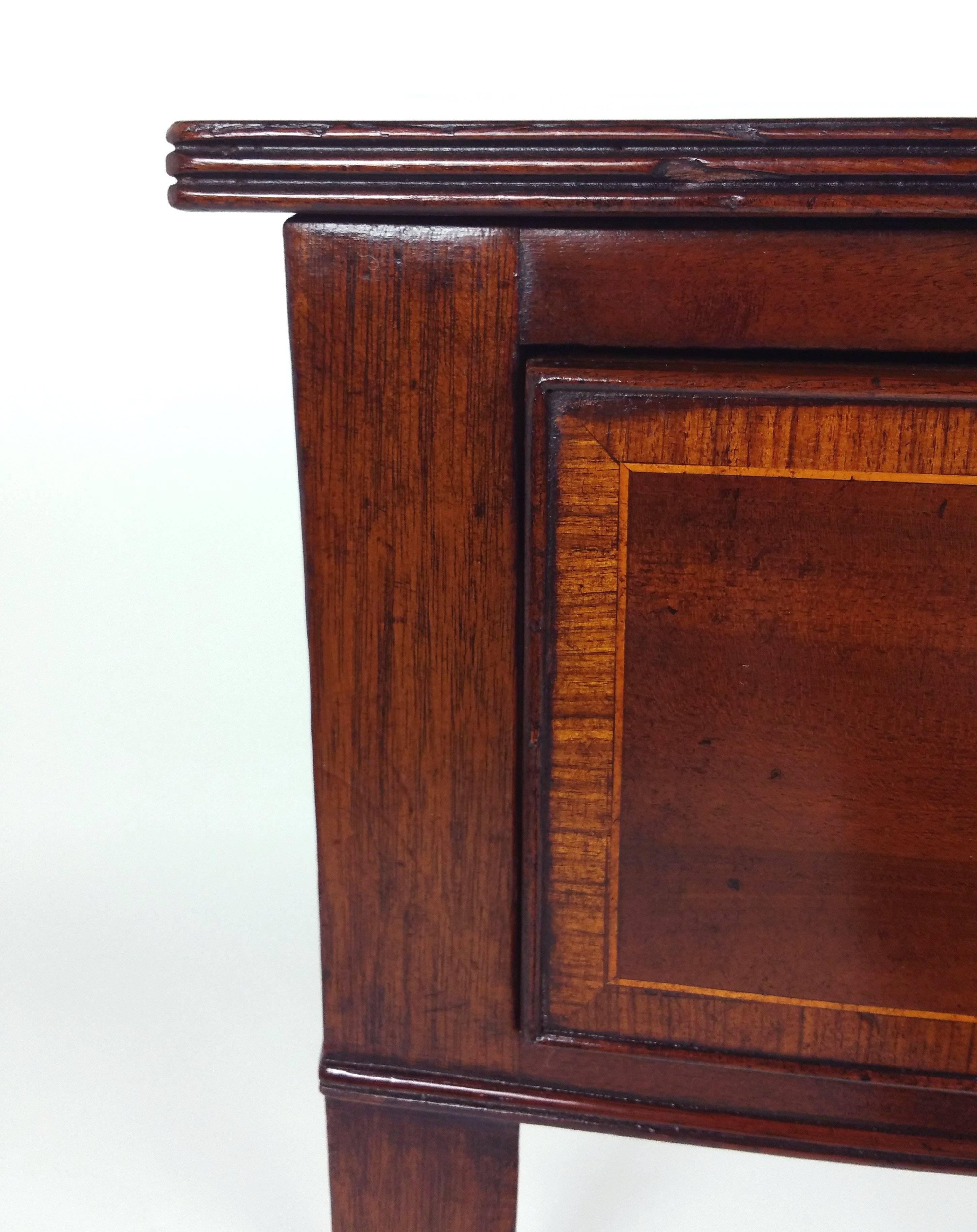 George III Mahogany Bow Fronted Two-Drawer Side Table 2