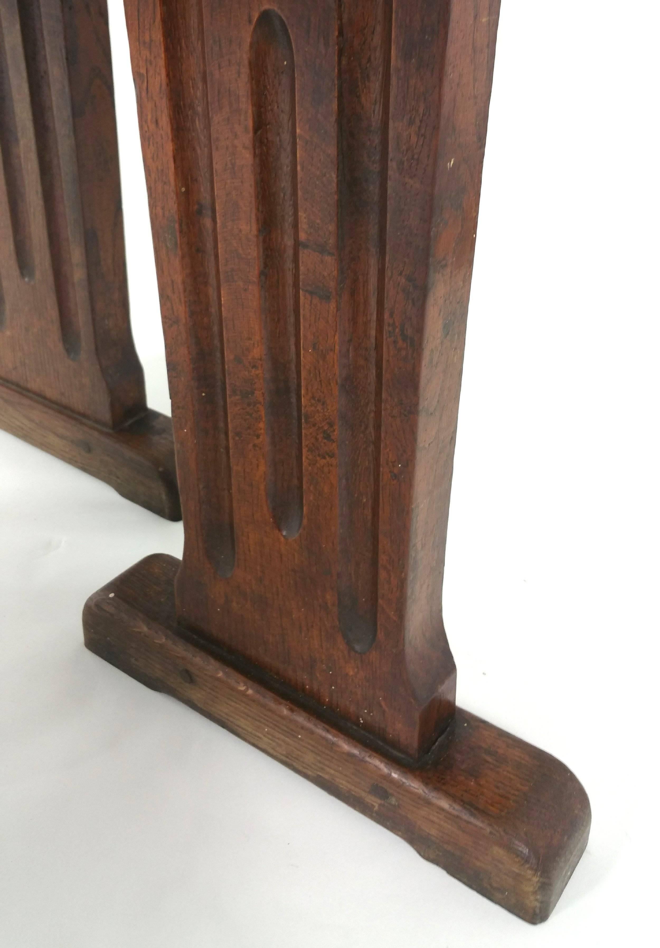 Pair of Late 19th Century Oak Form Benches 1