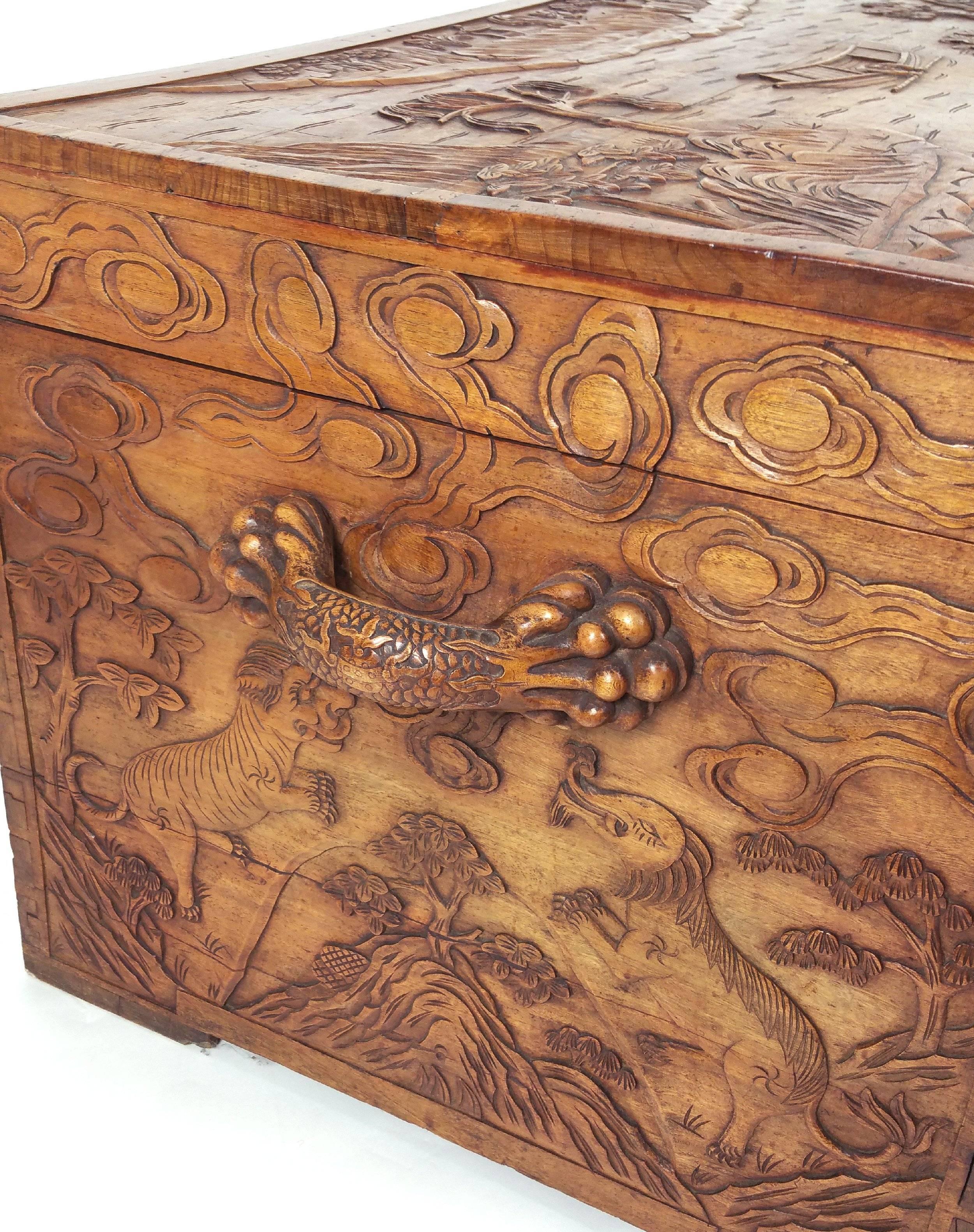 19th Century Chinese Carved Trunk 4