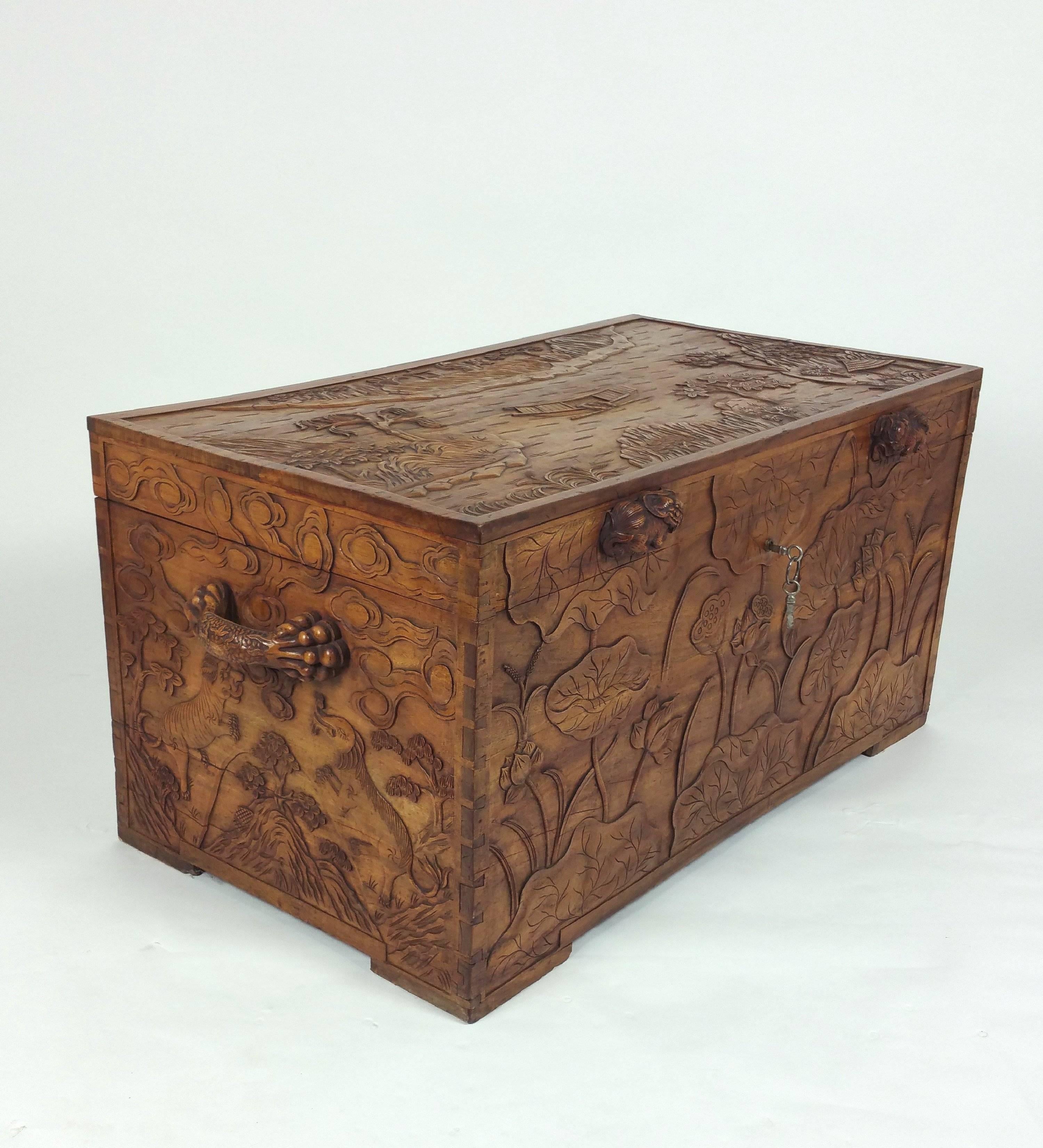 19th Century Chinese Carved Trunk 6