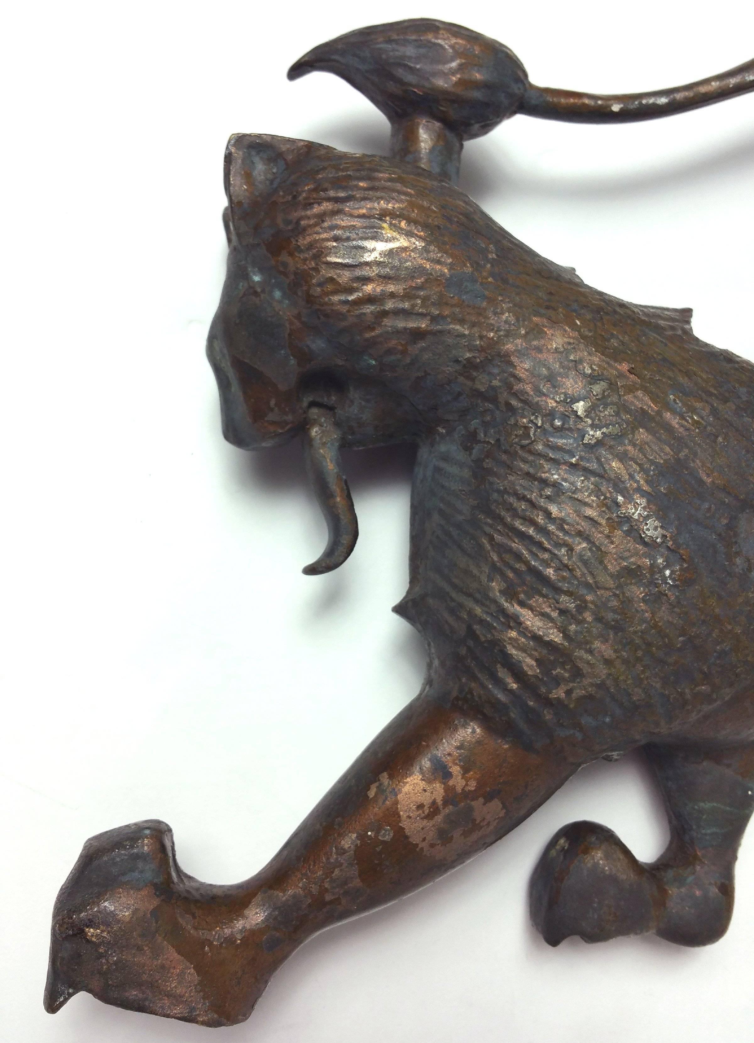Mid-19th Century Bronzed Lead Lion Motif Newel Post 4