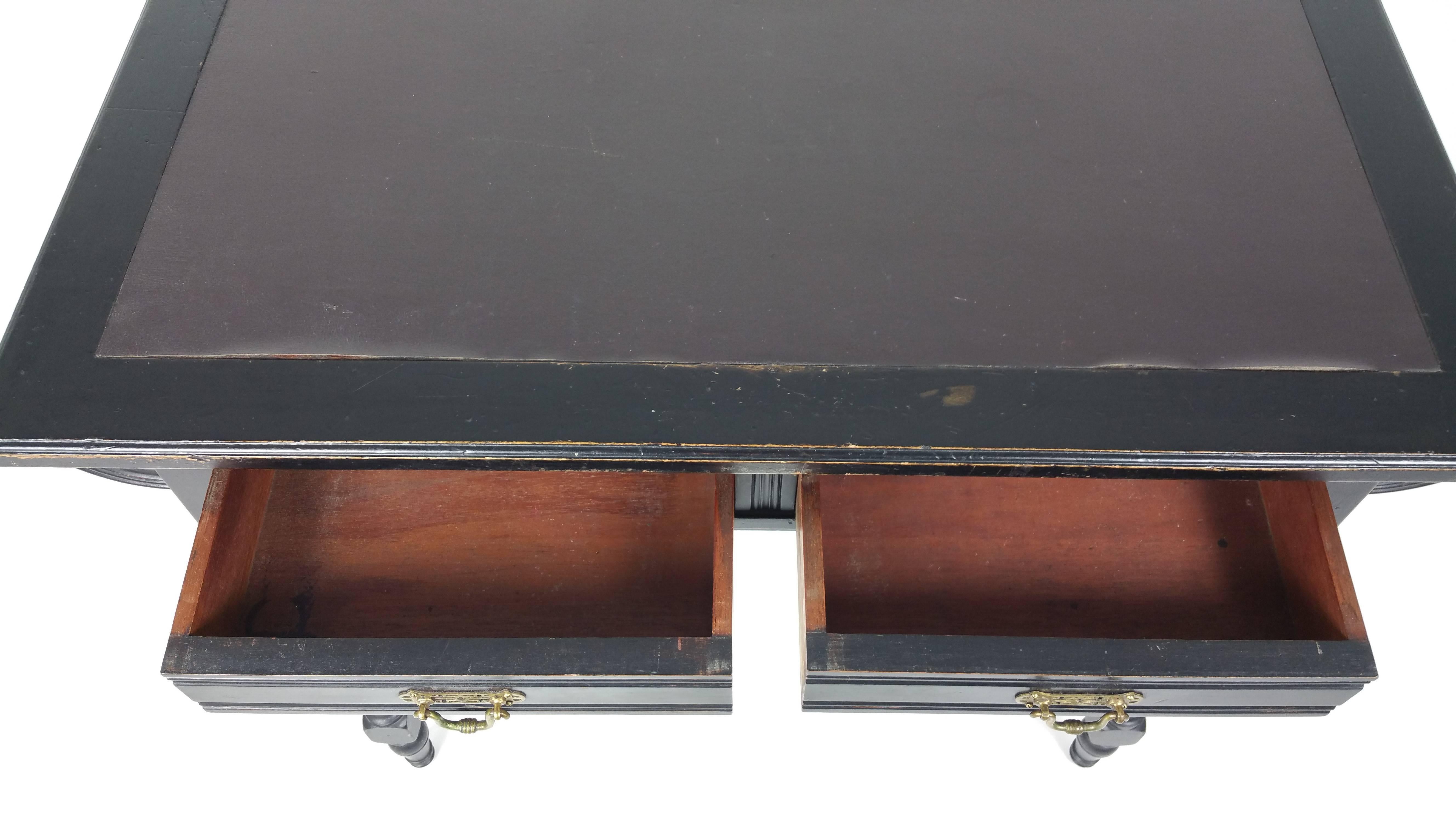 19th Century Art & Crafts Aesthetic Movement Ebonized Mahogany Writing Table In Excellent Condition In London, west Sussex