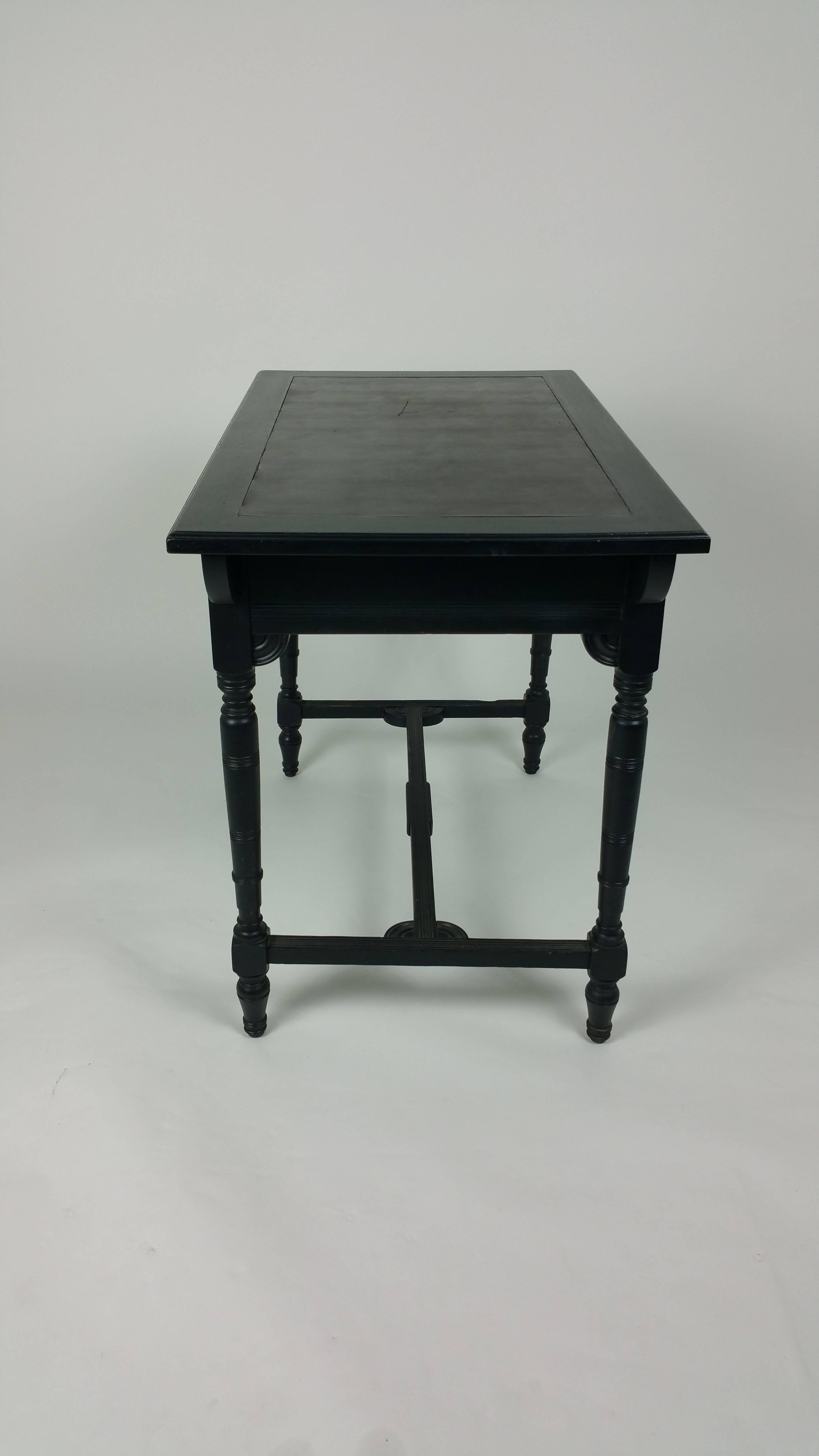 19th Century Art & Crafts Aesthetic Movement Ebonized Mahogany Writing Table 3