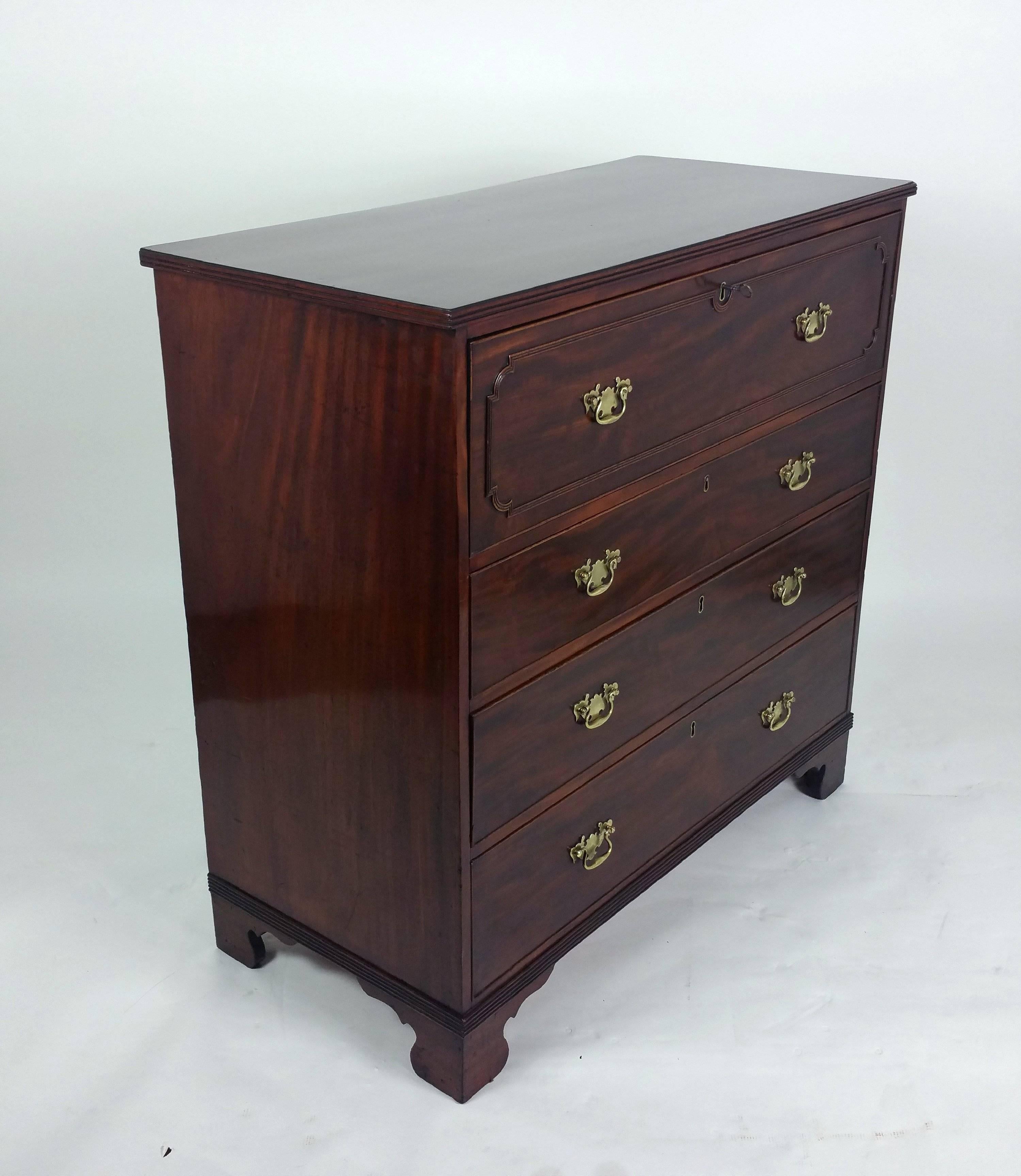 George III Mahogany Gentlemen’s Secretaire Chest For Sale 4