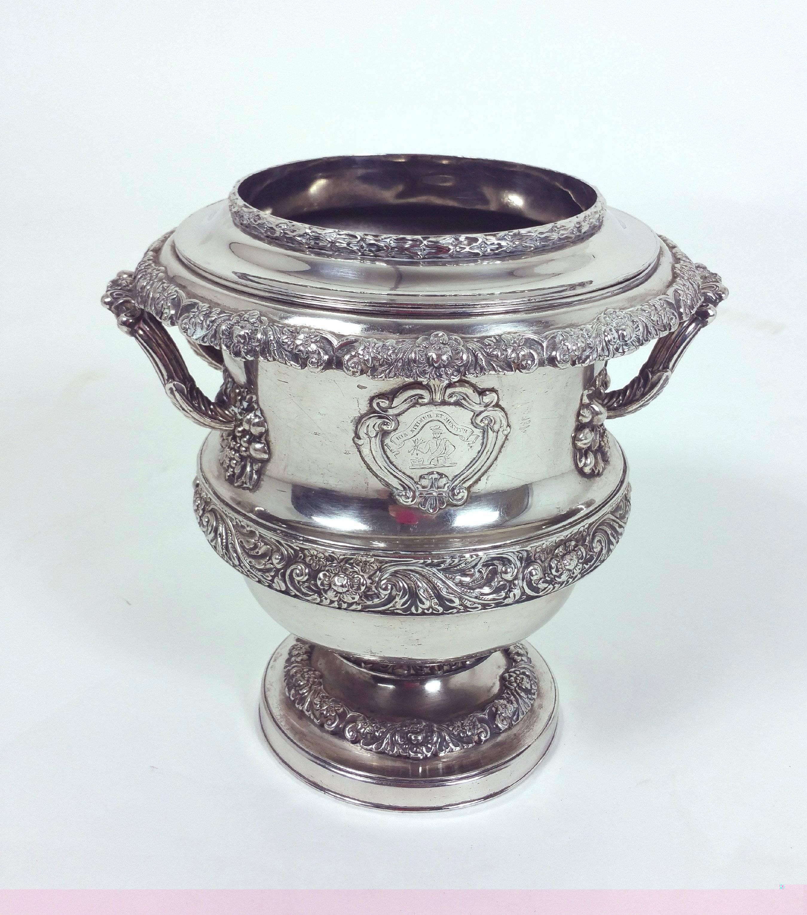 Early 19th Century Silver Plated Twin Handled Champagne Cooler 6