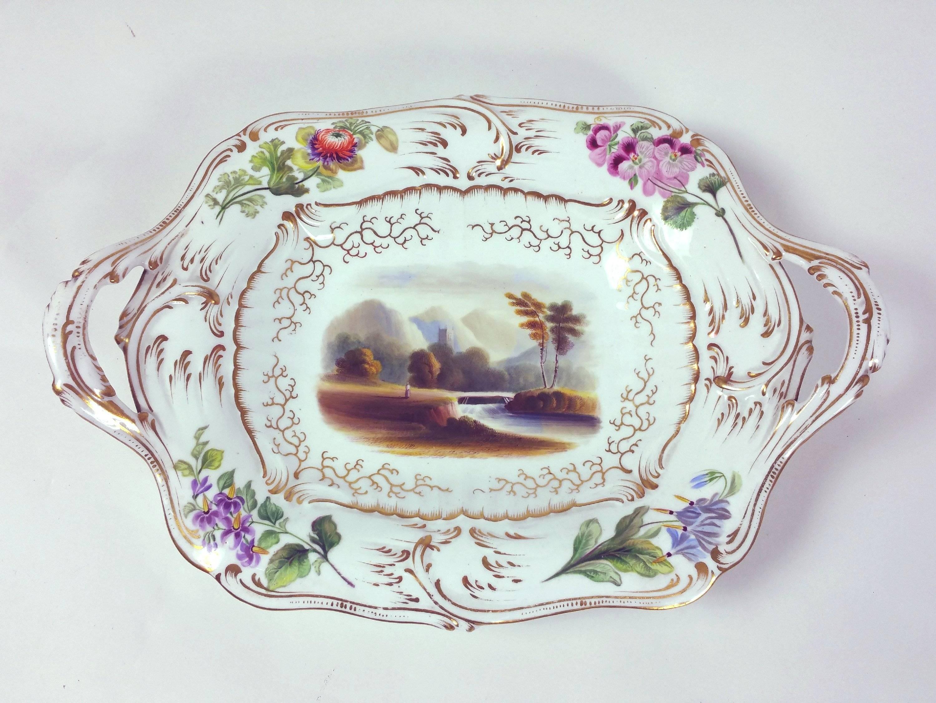 Mid-19th Century English Pottery Hand-Painted Dessert Service 1