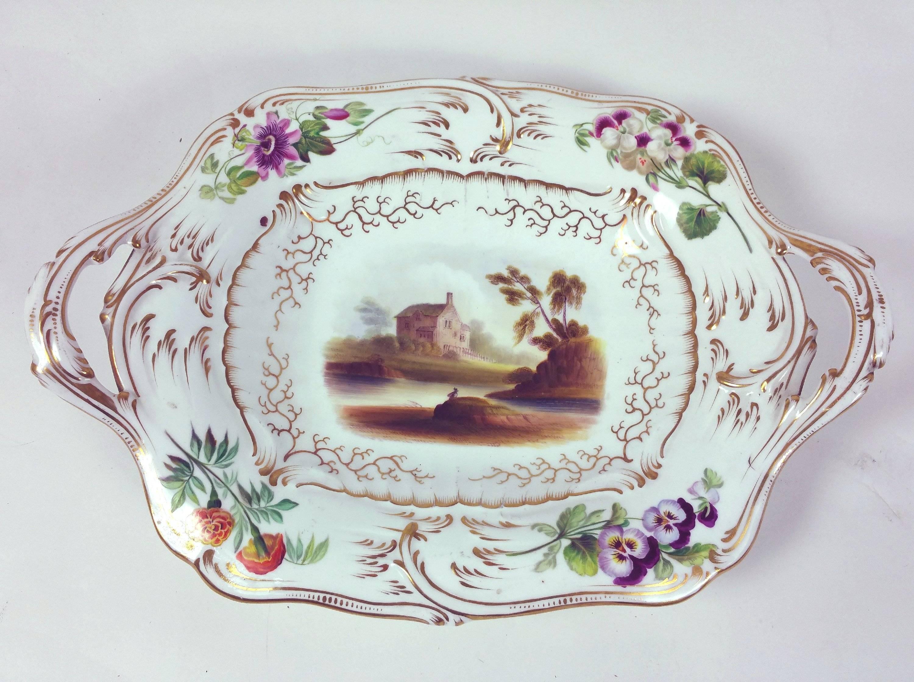 Mid-19th Century English Pottery Hand-Painted Dessert Service 2