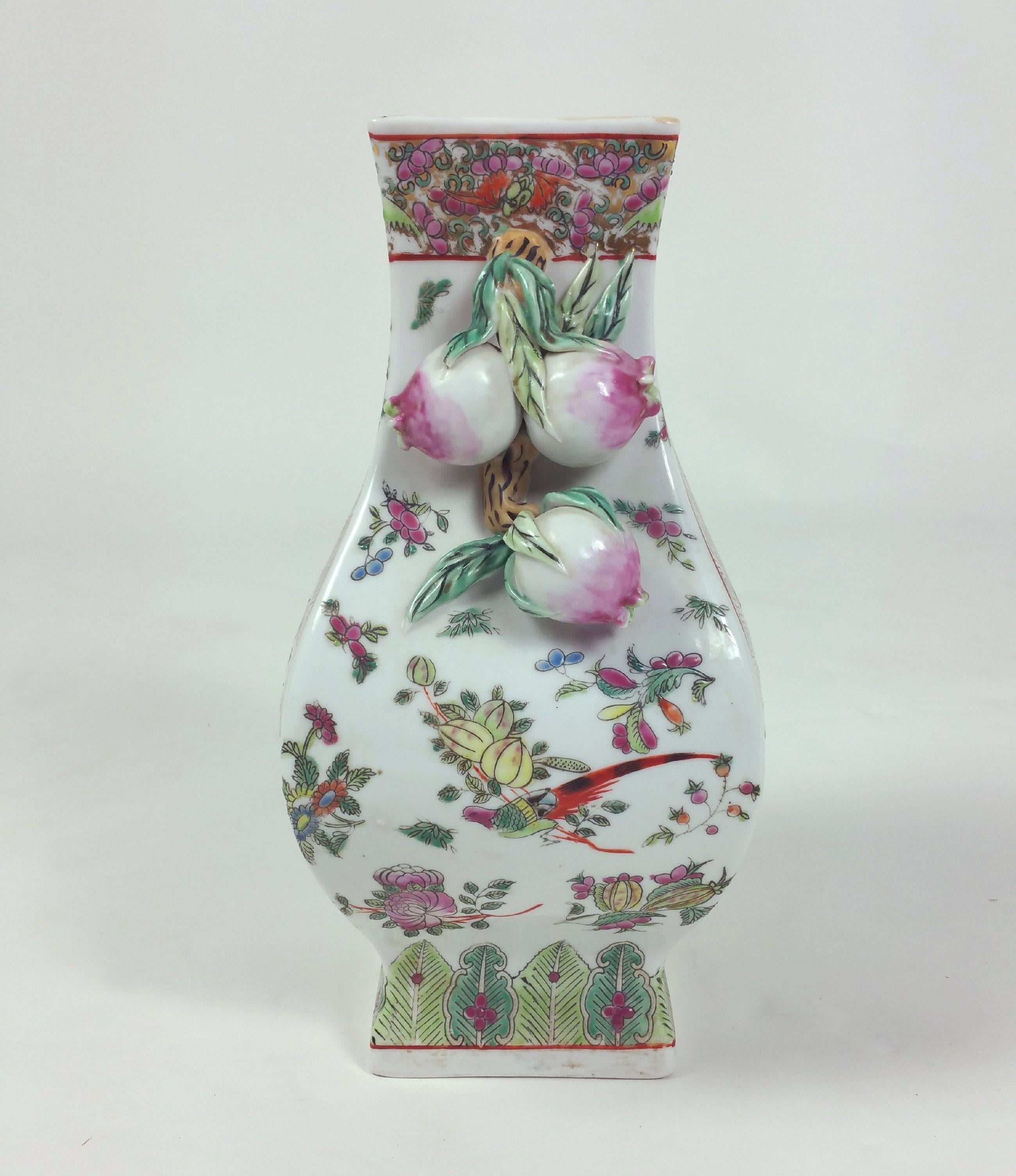 Ceramic Chinese Early 20th Century Pottery Twin Handled Shaped Vase For Sale