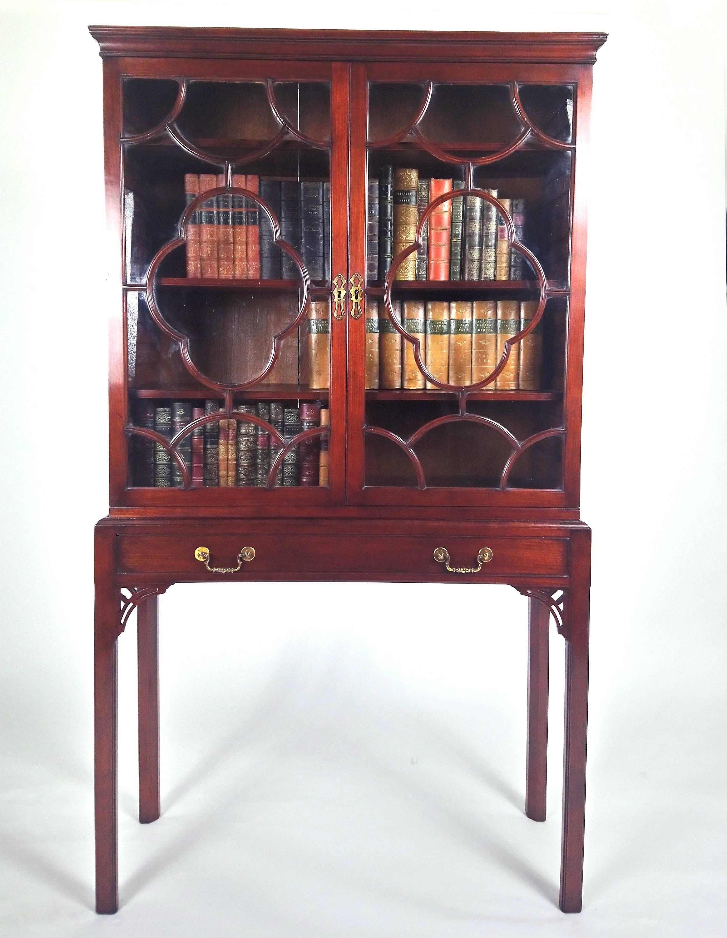 British George III Mahogany Two-Door Astragal Glazed Bookcase
