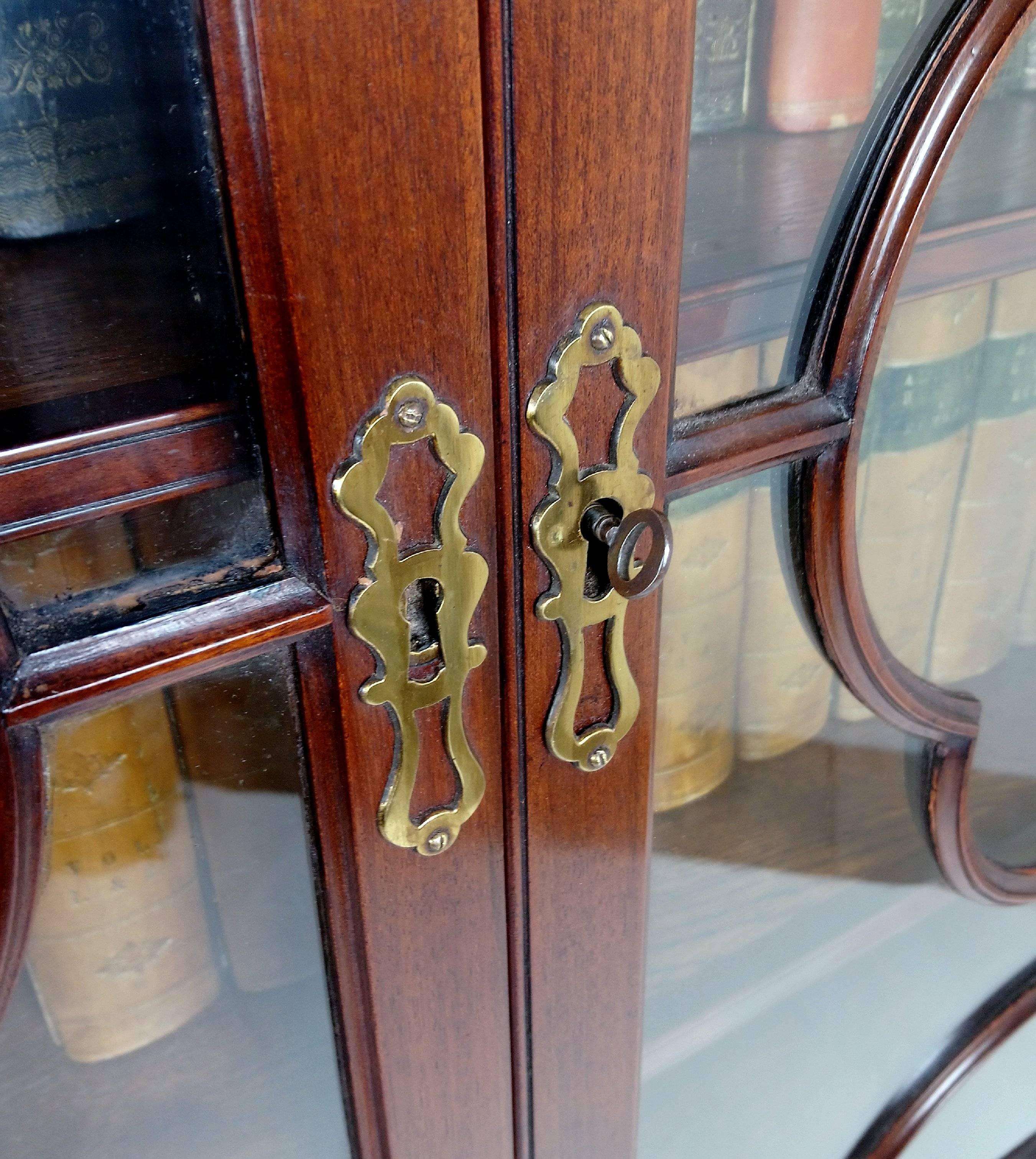 George III Mahogany Two-Door Astragal Glazed Bookcase 1